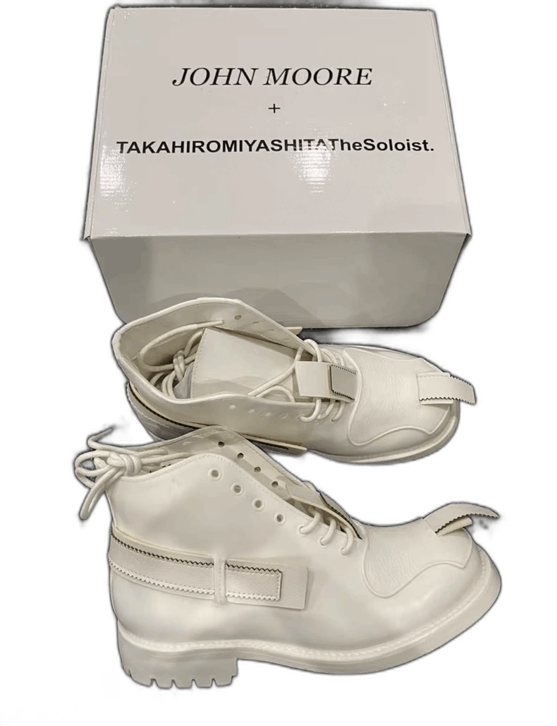 Takahiromiyashita The Soloist. Soloist X John Moore White Deconstructed Boots Size US 7 / IT 37 - 1 Thumbnail