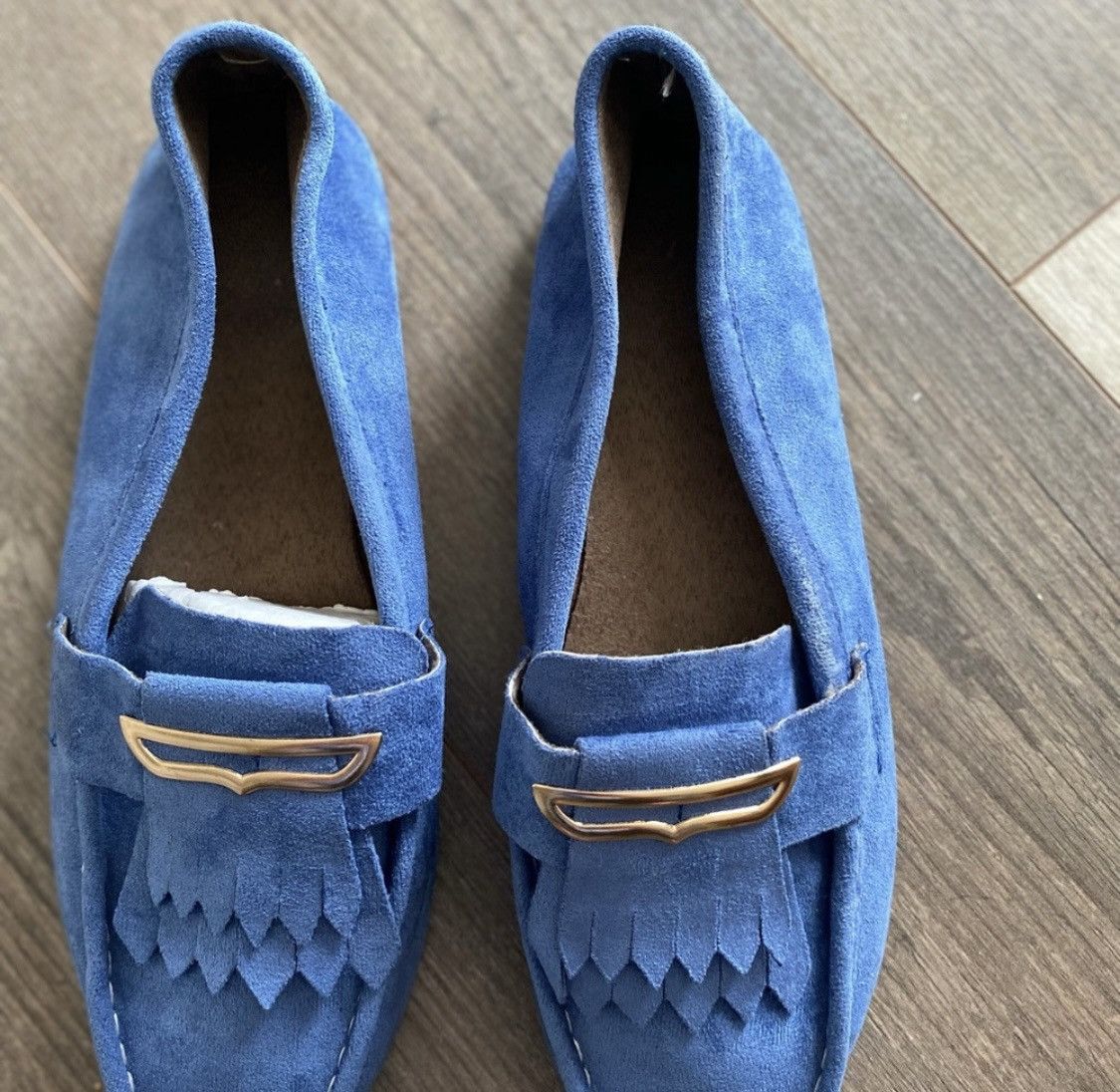 Other BLUE SUEDE LOAFERS FLATS SLIPON SHOES Size US 11 / IT 41 - 2 Thumbnail