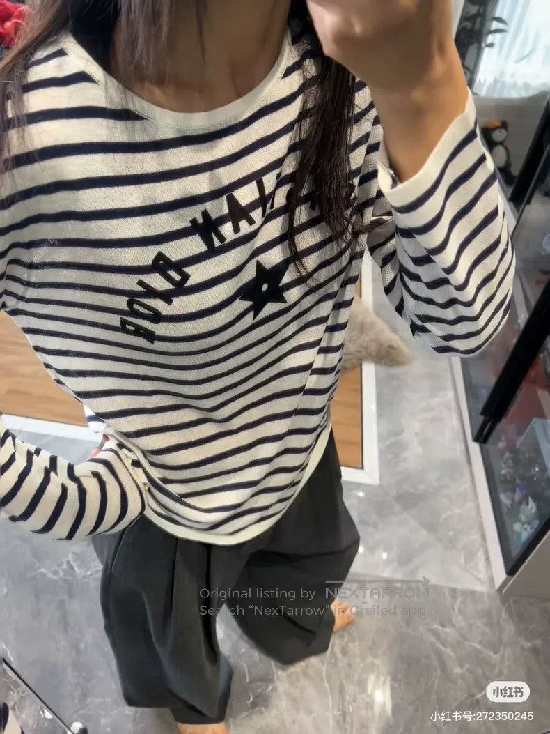 Dior 25 early autumn striped letter five-pointed star long