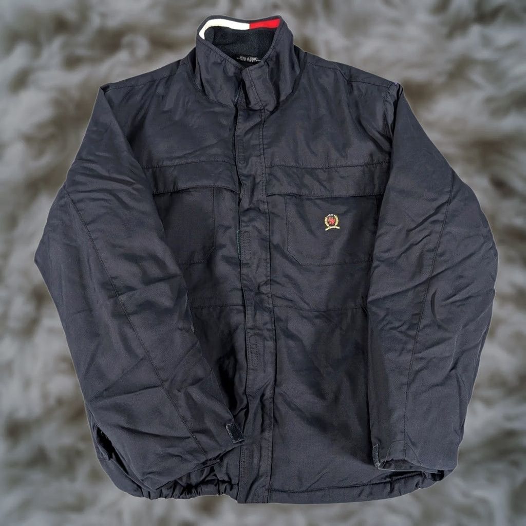 Tommy Hilfiger Tommy Hilfiger Jacket Mens Large Navy Blue Crest Logo Embroidered Full Zip Coat Size US L / EU 52-54 / 3 - 1 Thumbnail