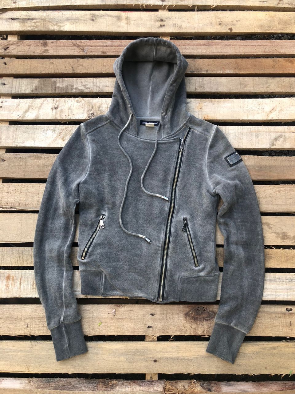 Dolce & Gabbana D&G Dolce and Gabbana Washed Asymmetrical Hoodie Size S / US 4 / IT 40 - 1 Thumbnail
