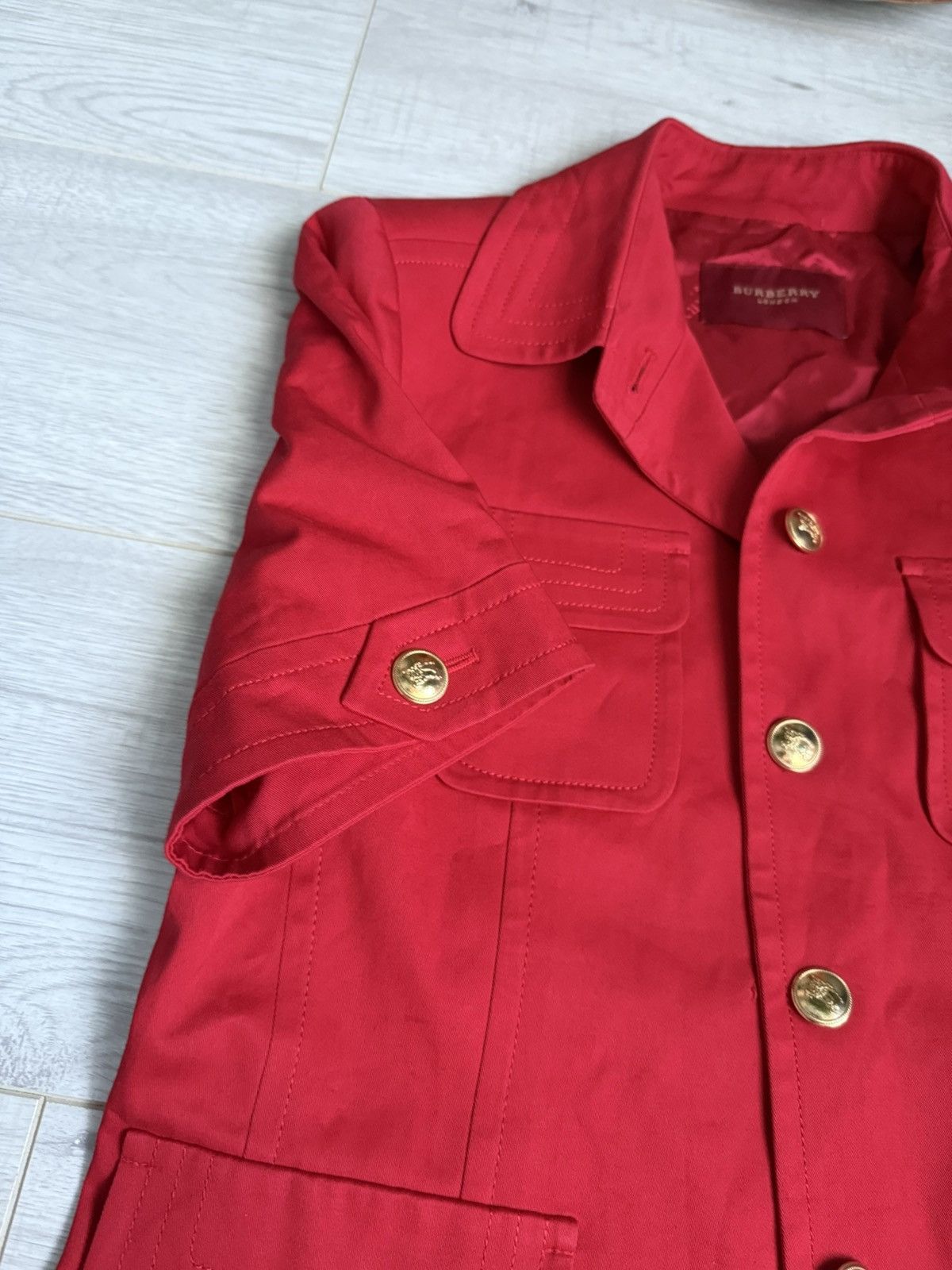 Burberry Burberry London Red Short Sleeve Safari Jacket w/ Belt Size M / US 6-8 / IT 42-44 - 5 Thumbnail