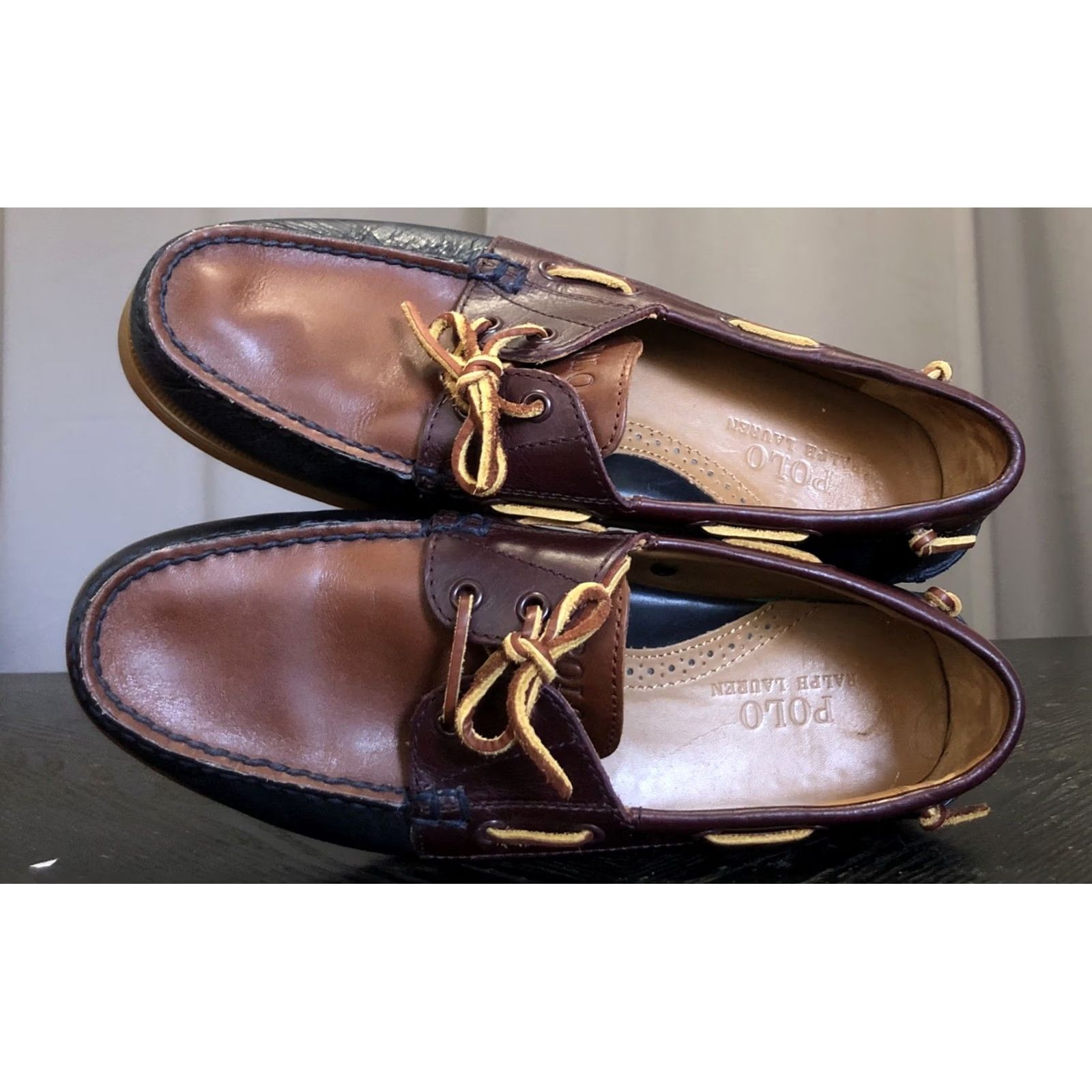 Polo Ralph Lauren Polo Ralph Lauren Mens Boat Shoes Merton Leather Brown Blue Size 9D Size US M / EU 48-50 / 2 - 7 Thumbnail