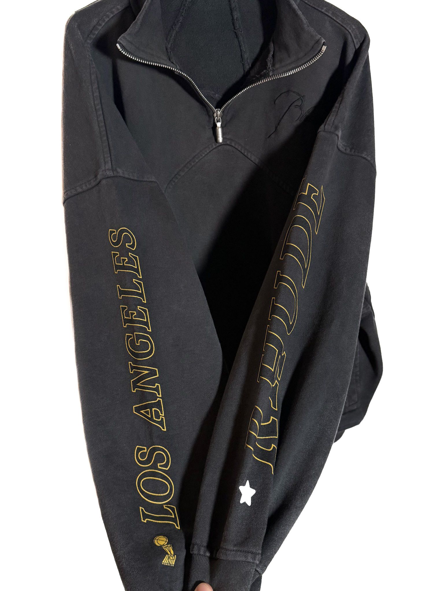 Rhude Rhude Grey Quarter Zip Logo Los Angeles Lakers Sweatshirt Size US M / EU 48-50 / 2 - 7 Thumbnail