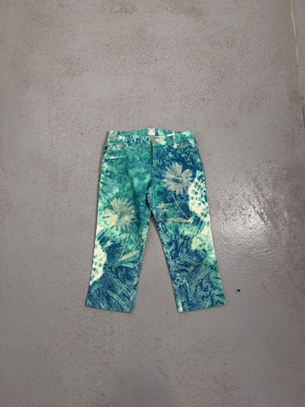 Just Cavalli Vintage Cavalli Jeans Floral Overprinted Breeches Size 29" - 1 Thumbnail