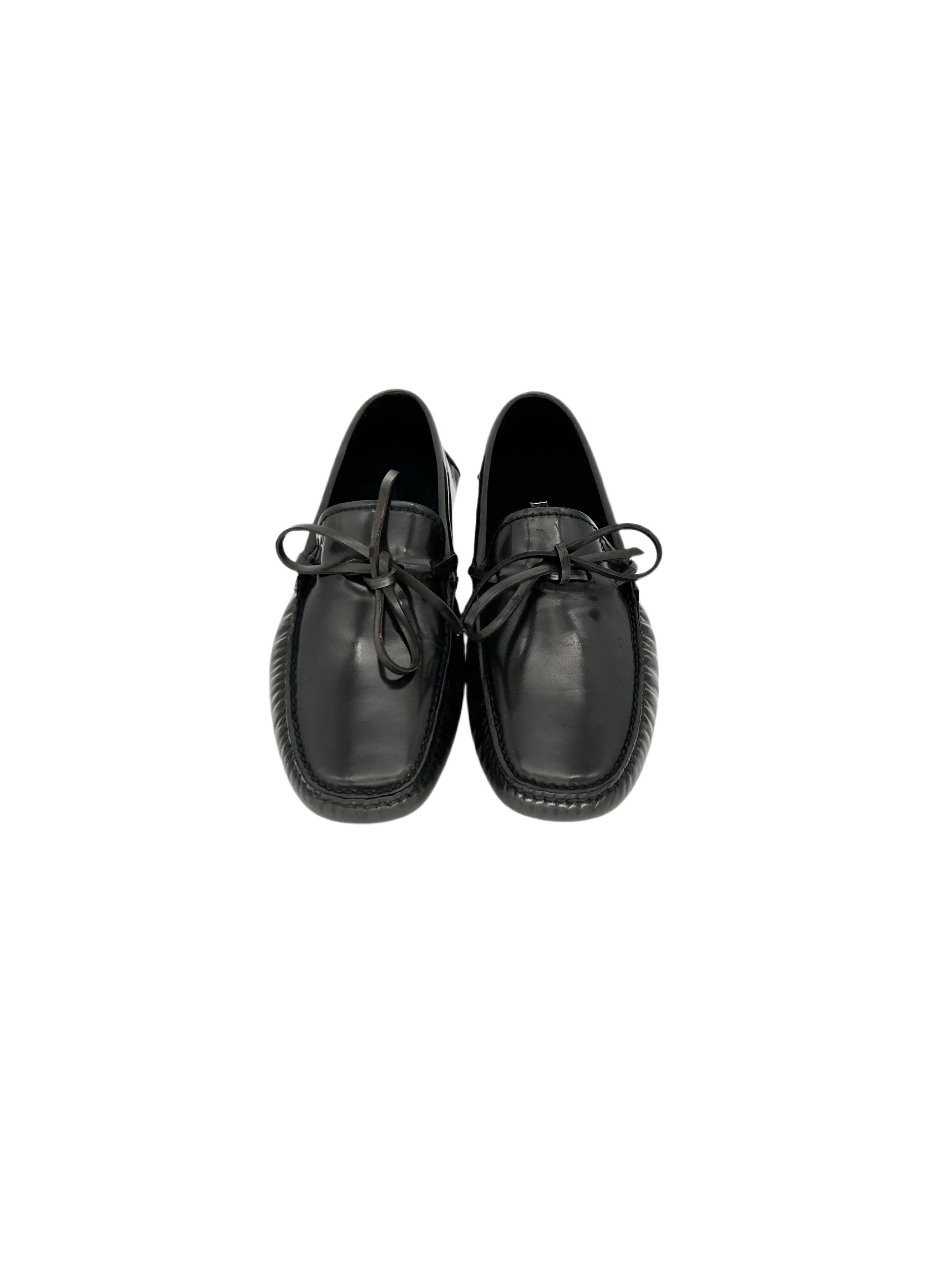Prada Prada Grey Leather 'Driver' Shoes With Lace Detail Size US 6 / EU 39 - 3 Thumbnail