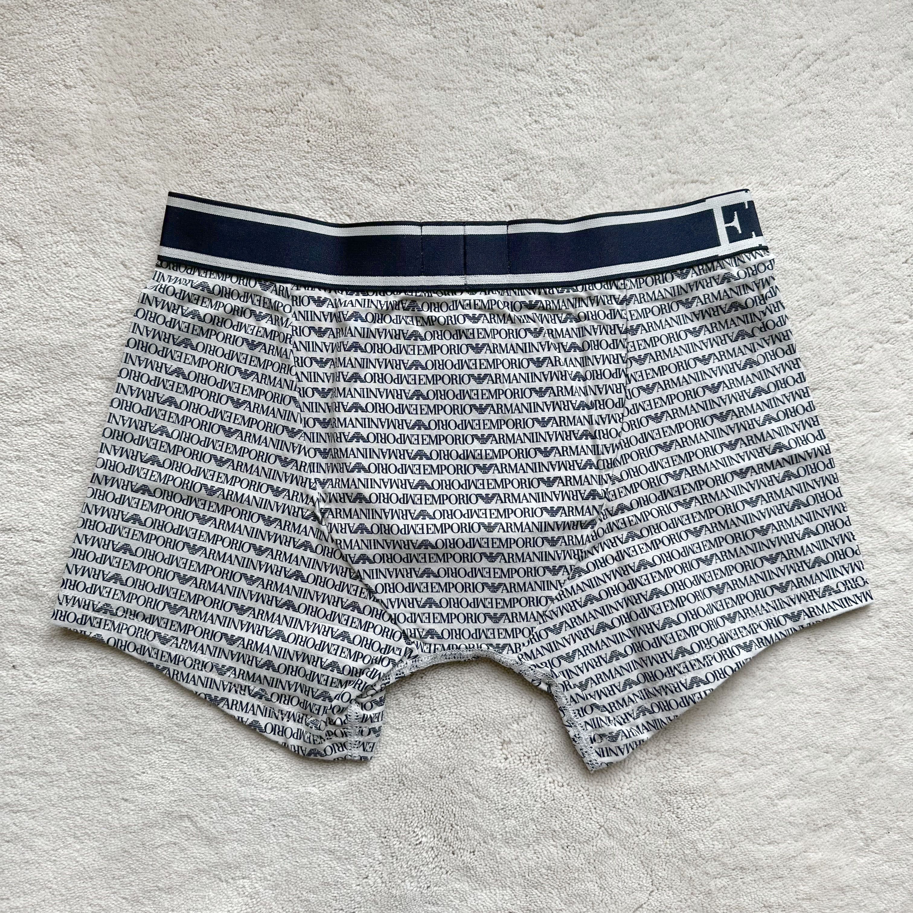 Emporio Armani GA EMPORIO ARMANI All-Over Logo STRETCH COTTON TRUNKS Sz M Size 32 - 11 Thumbnail