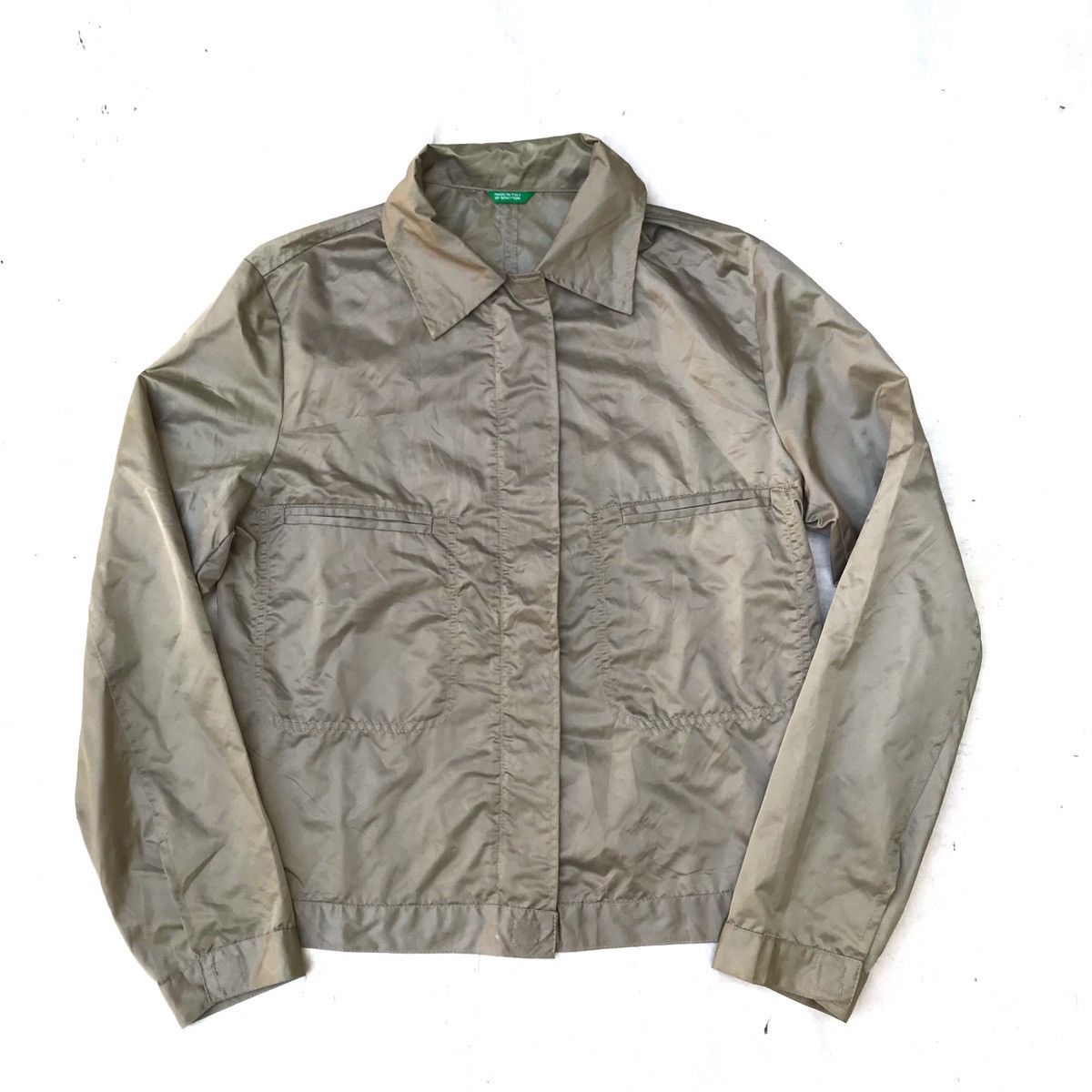 Japanese Brand × United Colors Of Benetton United Colors of benetton Linen blend nylon jacket Gold Mus Size US XS / EU 42 / 0 - 1 Thumbnail