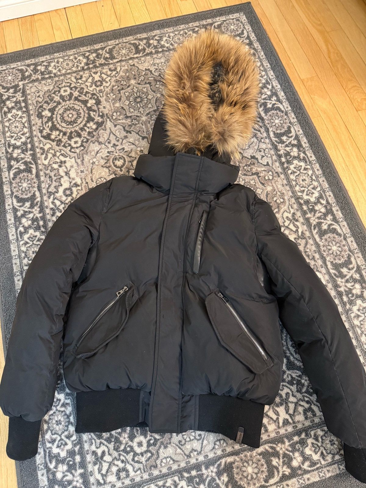 Rudsak RUDSAK Black Down Bomber Jacket w/ Natural Fur Hood Size US S / EU 44-46 / 1 - 1 Thumbnail