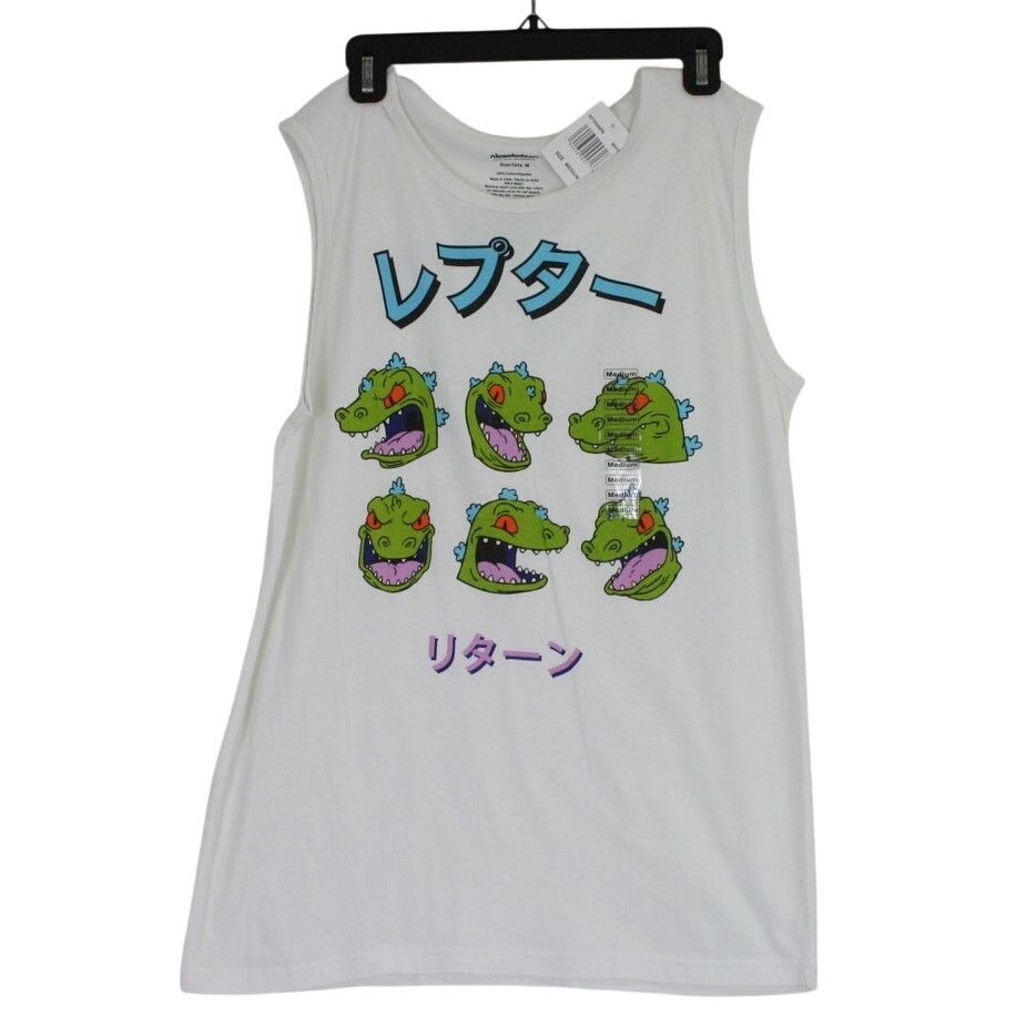 Nickelodeon NWT Rugrats Japanese Reptar White Tank Top Muscle Tee Mens M Size US M / EU 48-50 / 2 - 1 Thumbnail