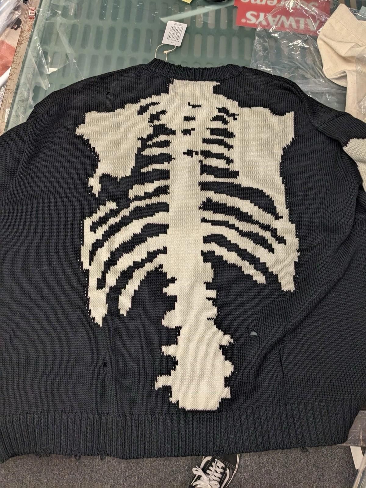 Kapital Kapital 5G Cotton Knit Bone Crew Sweater Black Size 3 Size US L / EU 52-54 / 3 - 5 Thumbnail