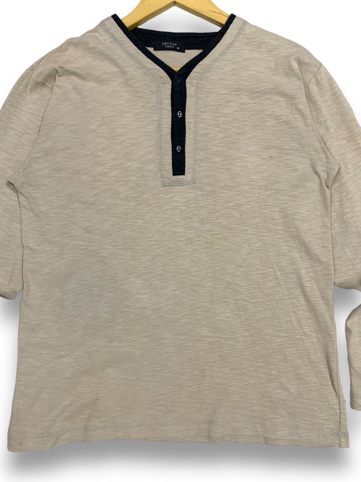 Yohji Yamamoto Vintage Sacsny Ysaccs Henley Long Sleeve by Yohji Yamamoto Size US M / EU 48-50 / 2 - 3 Thumbnail
