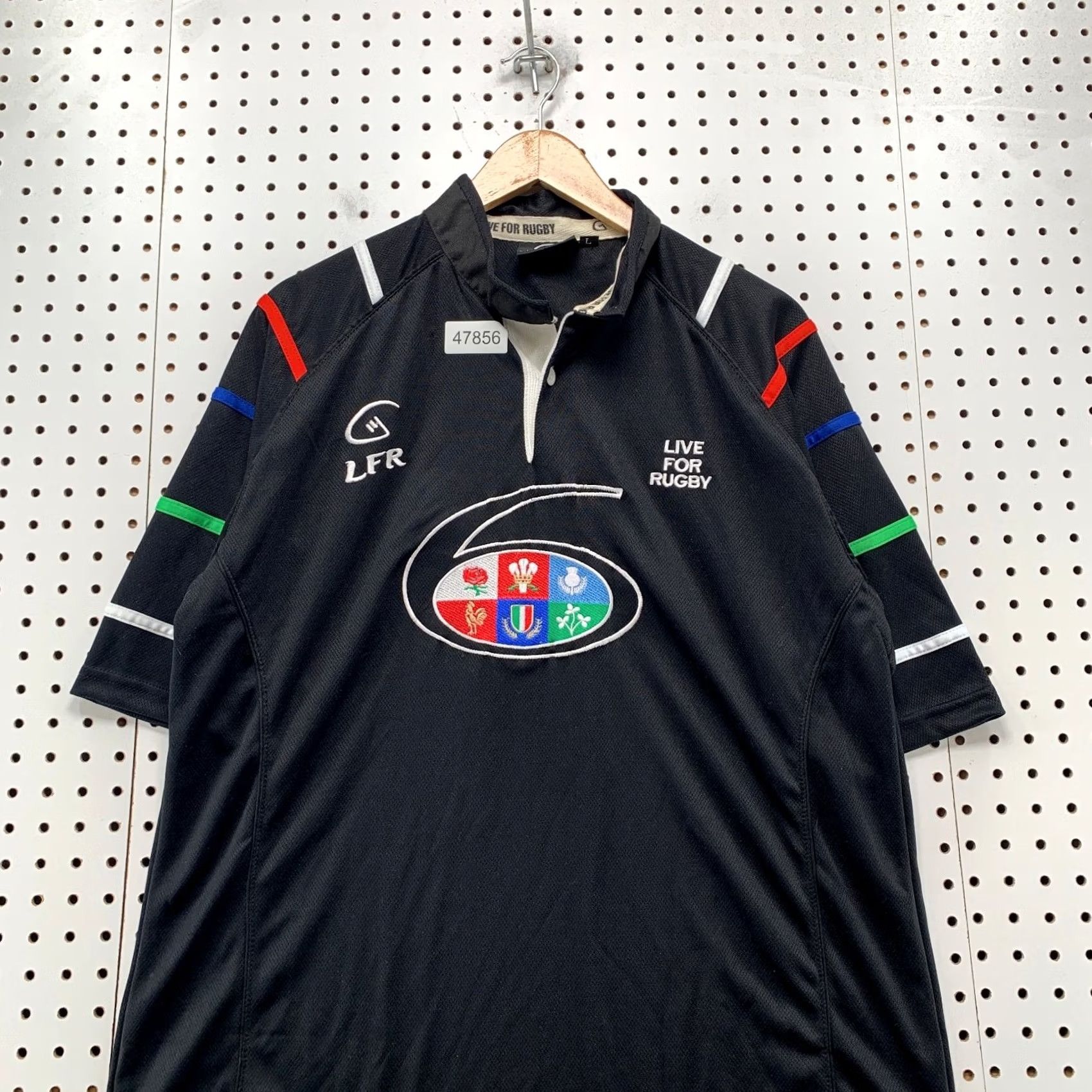Vintage VINTAGE Live For Rugby Polo Shirt Men L Black 6 Nation Embroidered Short Sleeve Size US L / EU 52-54 / 3 - 4 Thumbnail