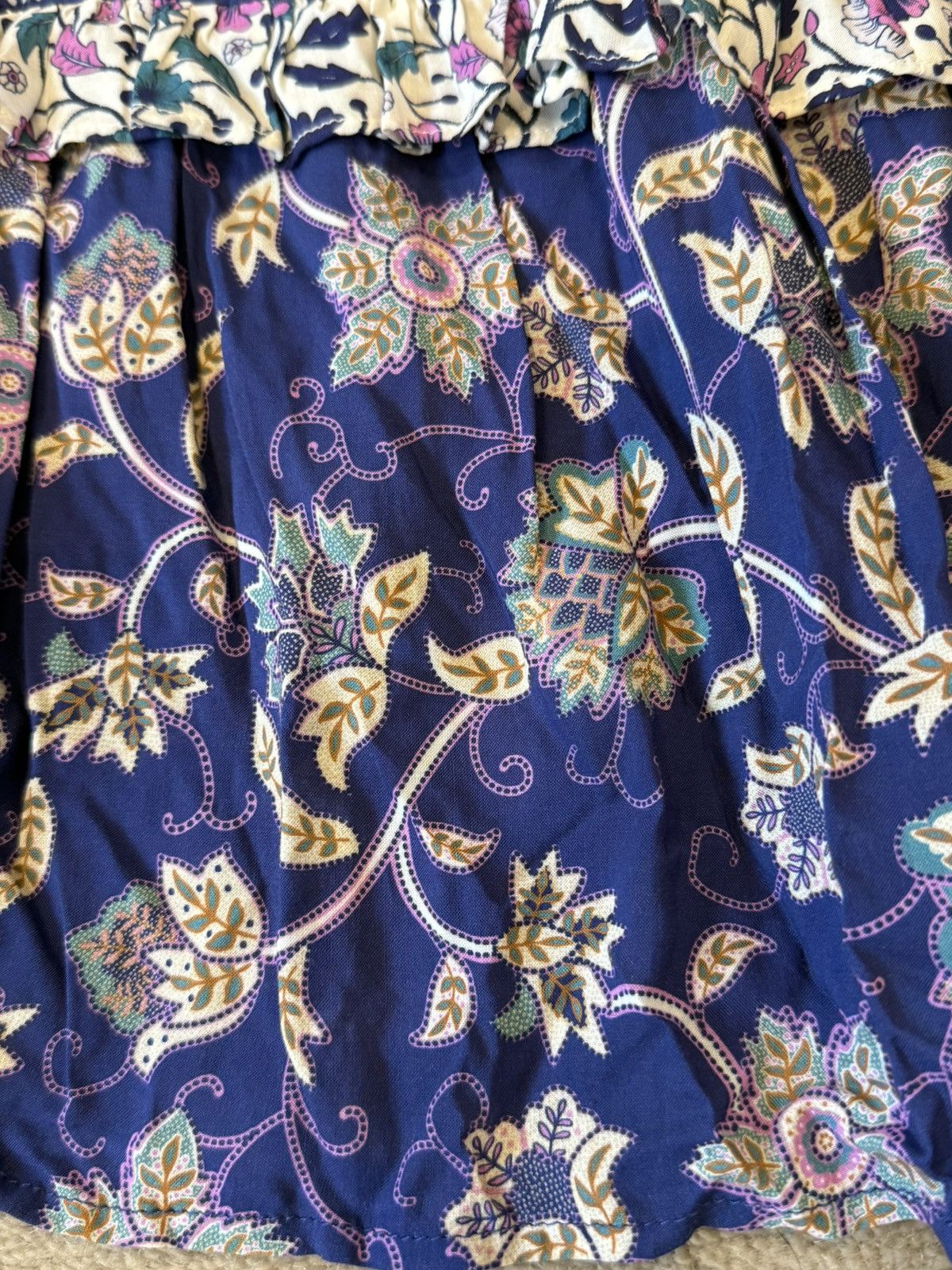 Spell Spell & The Gypsy Skirt Blue Purple Pink Floral Cotton max M Size 32" / US 10 / IT 46 - 5 Thumbnail