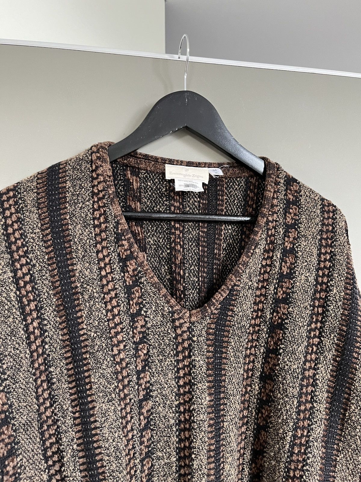 Ermenegildo Zegna Ermenegildo Zegna Chunky Brown heavy Knit Wool Sweater Size US XL / EU 56 / 4 - 2 Thumbnail