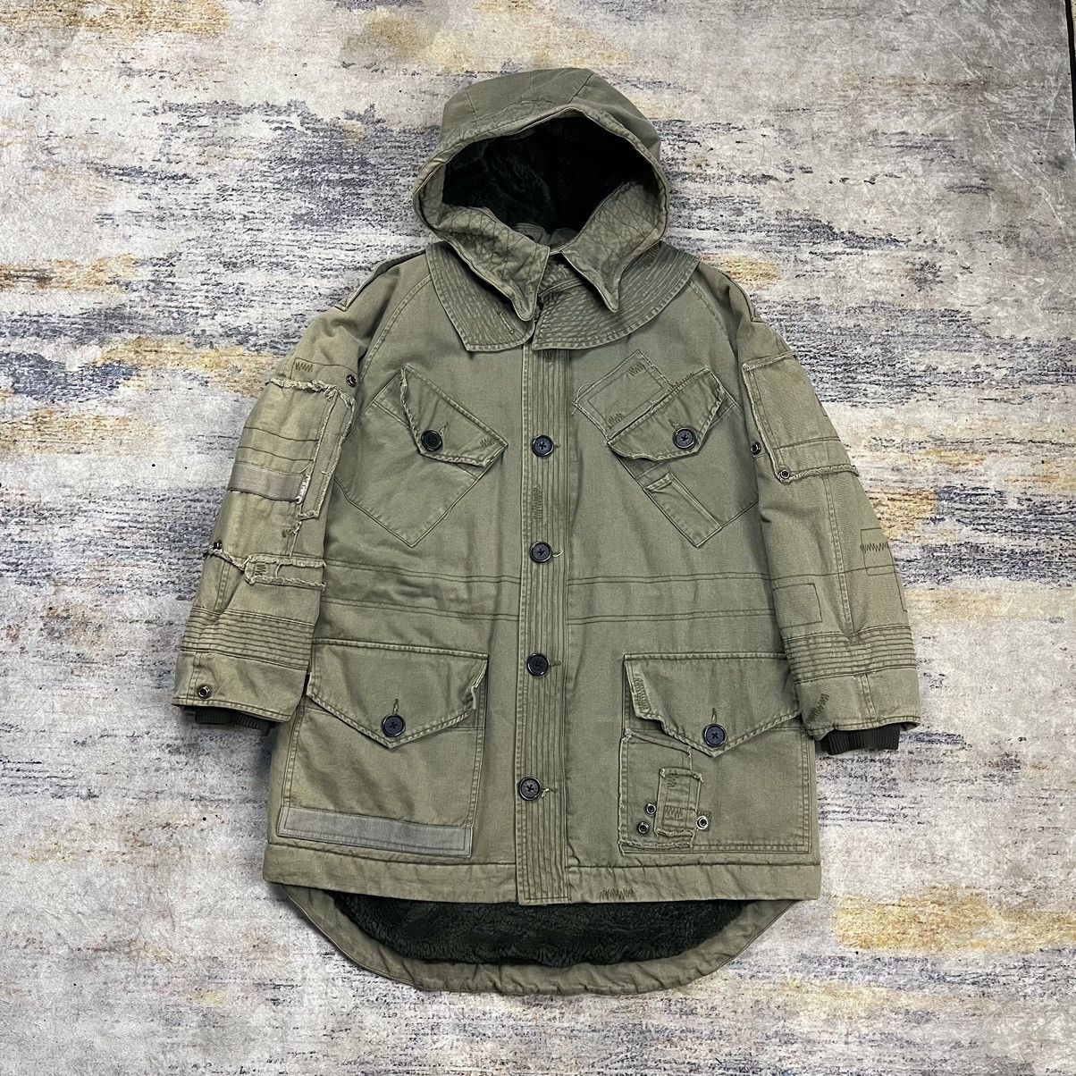 Zadig & Voltaire ZADIG & VOLTAIRE HOODED BRITISH ARMY PATCHWORK PARKA JACKET Size XS / US 0-2 / IT 36-38 - 2 Thumbnail
