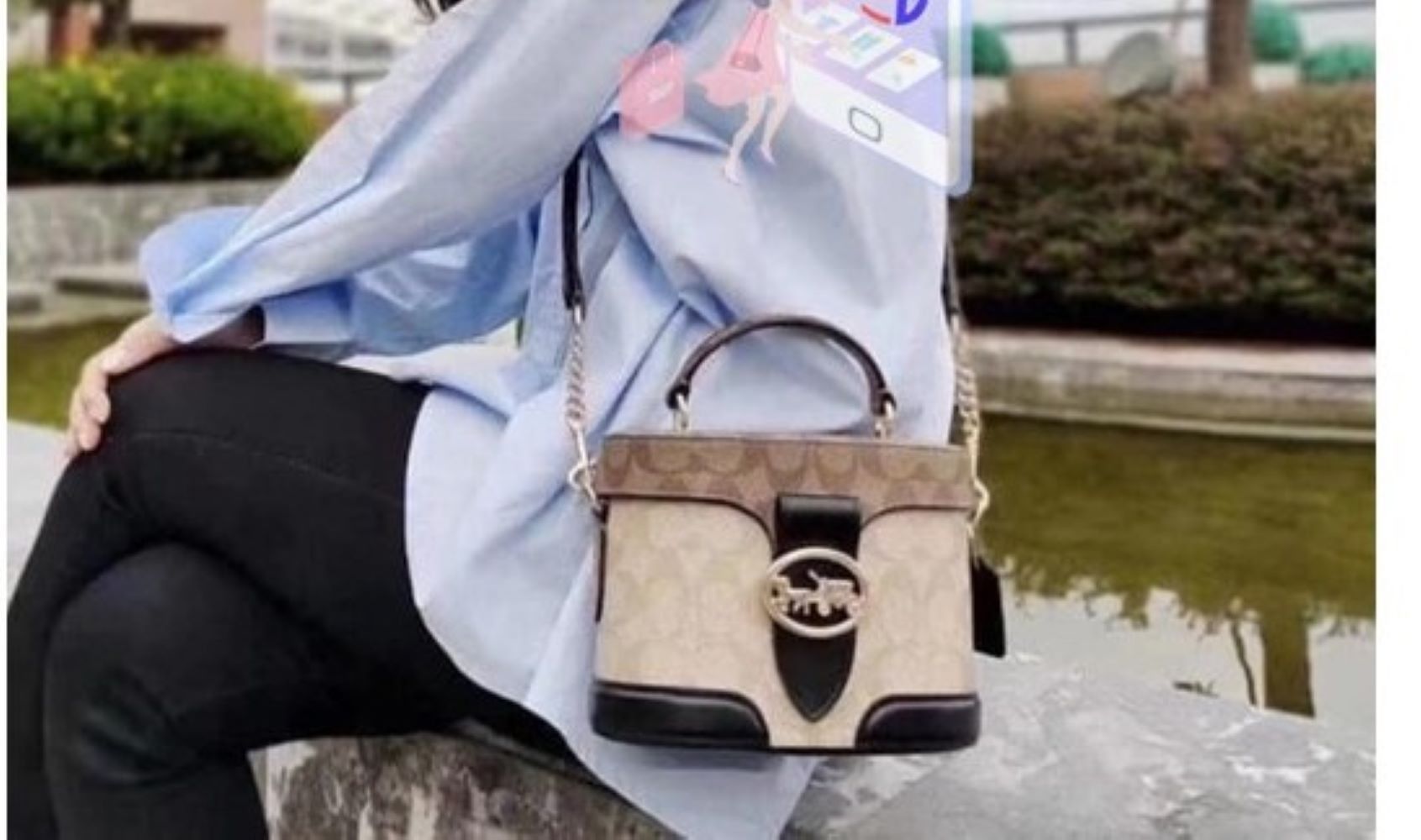 Coach GEORGIE GEM CROSSBODY IN BLOCKED SIGNATURE CANVAS (C5504) Size ONE SIZE - 5 Thumbnail