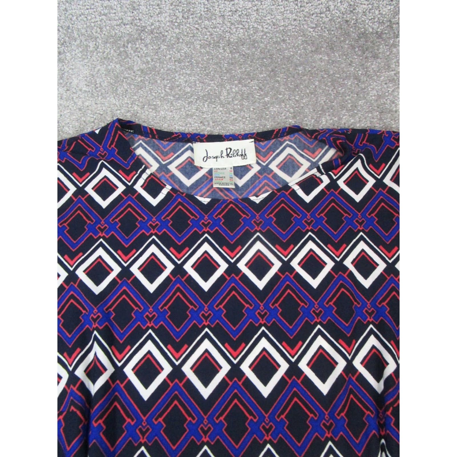 Joseph Ribkoff VINTAGE Joseph Ribkoff Dress Womens 8 Blue White Orange Bodycon Size M / US 6-8 / IT 42-44 - 2 Thumbnail