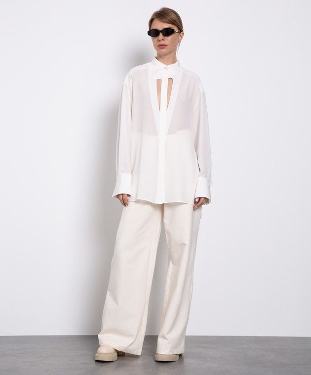 Givenchy o1y0925 Silk Shirt in White Size XS / US 0-2 / IT 36-38 - 2 Thumbnail
