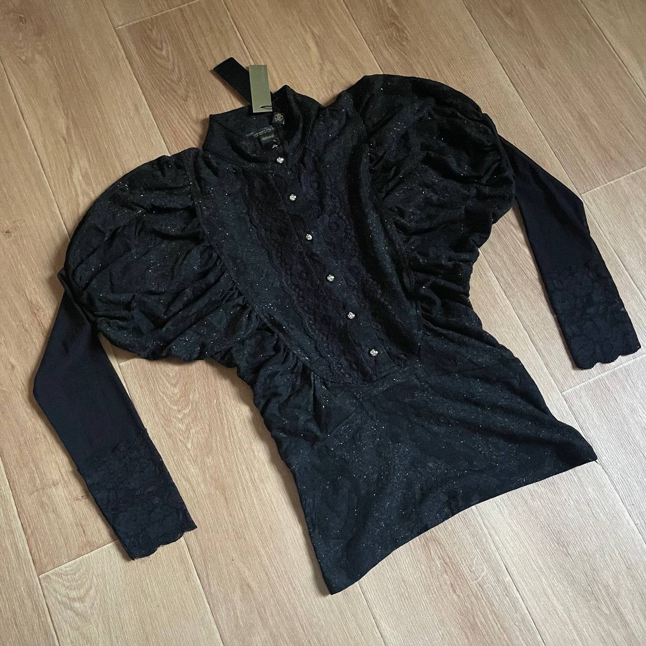 Roberto Cavalli new women lace blouse clasps up vintage