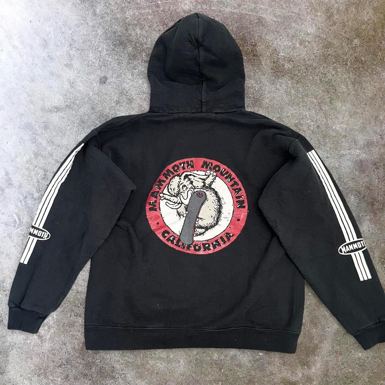 Vintage Insane Faded Black 90's Mammoth Mountain Hoodie Surfwear Size US L / EU 52-54 / 3 - 2 Thumbnail