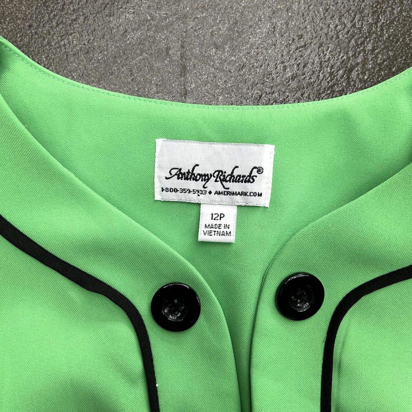 Vintage VINTAGE Anthony Richards Blouse Shirt Womens 12P Green Button Front Short Sleeve Top Size XL / US 12-14 / IT 48-50 - 4 Thumbnail