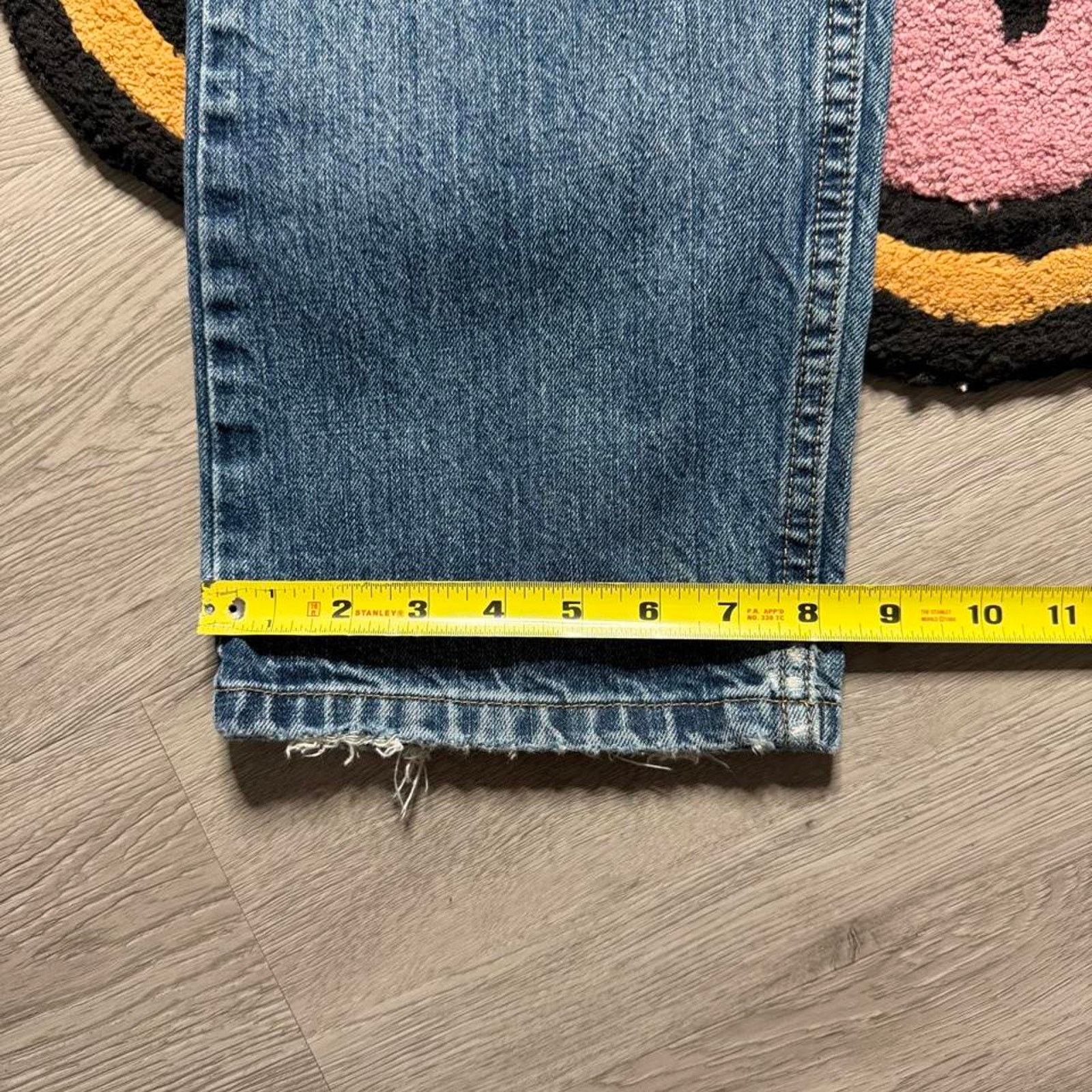 Lee × Vintage Vintage Y2K Lee Distressed Stone washed Denim Jeans 34x32 Size US 34 / EU 50 - 6 Thumbnail