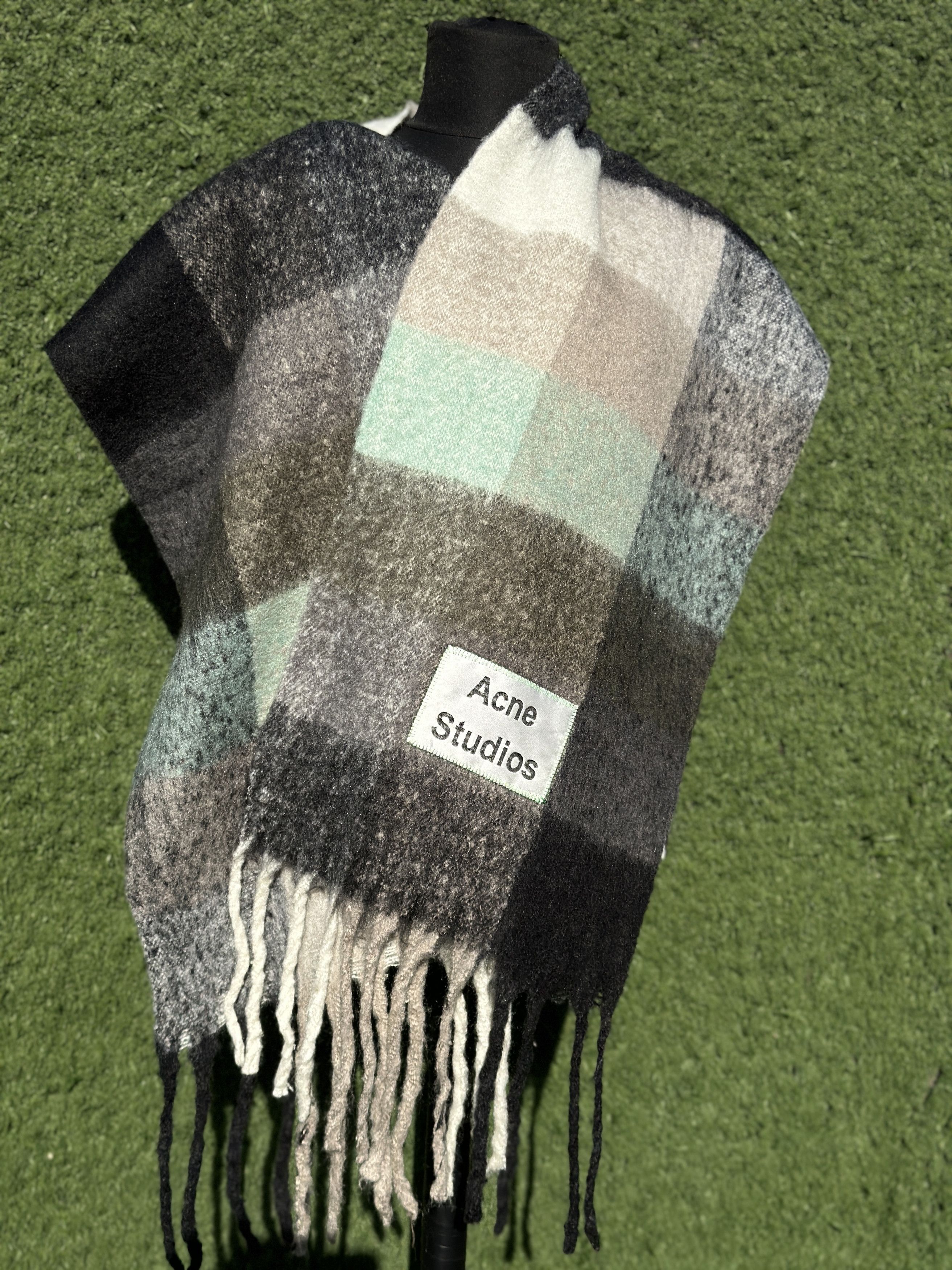 Acne Studios Acne Studios Wool Blend Check Scarf Gray Large 250x 35 cm Size ONE SIZE - 1 Thumbnail