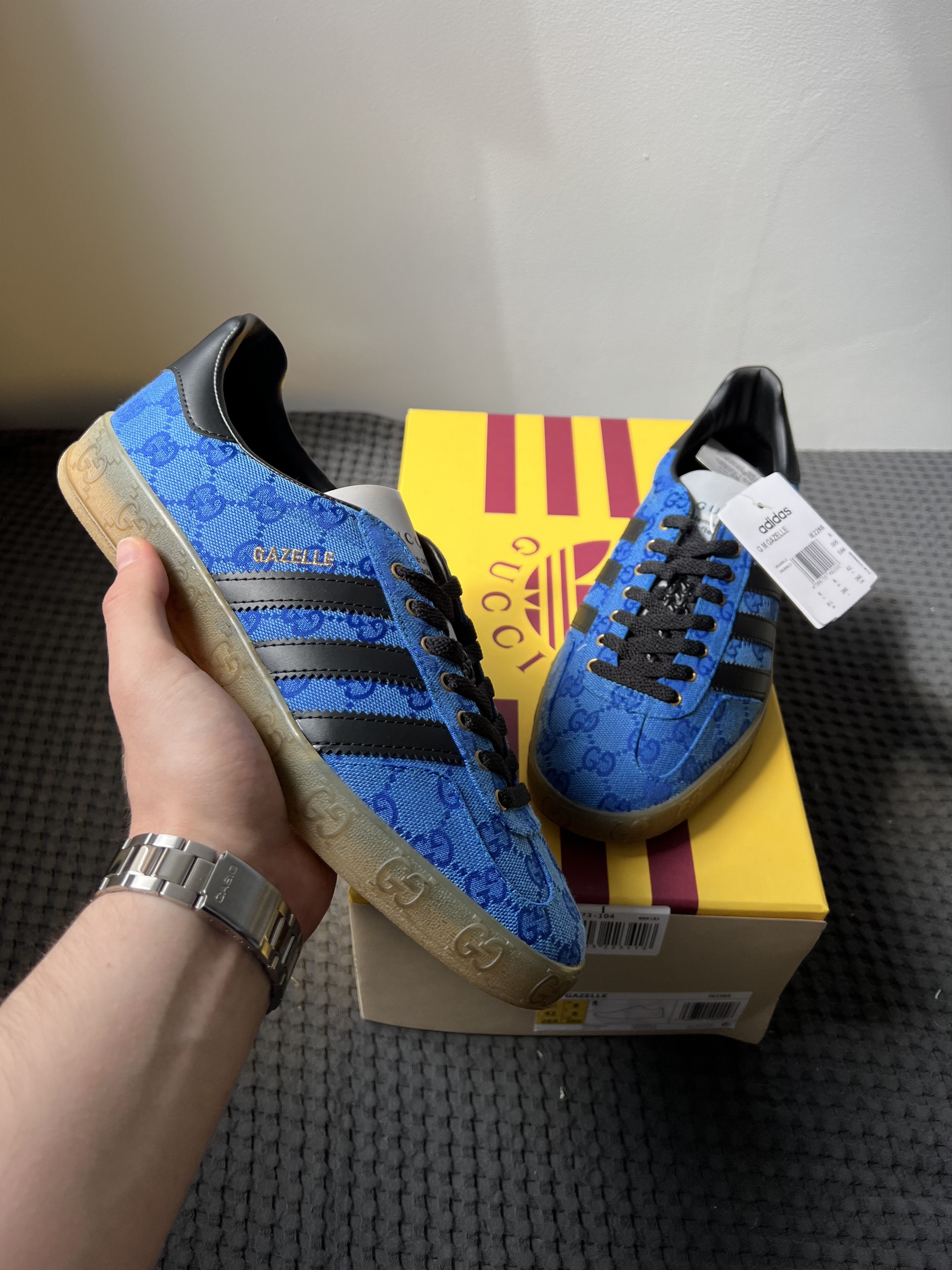 Adidas  Gucci sneakers Adidas x Gucci Gazelle blue | Grailed