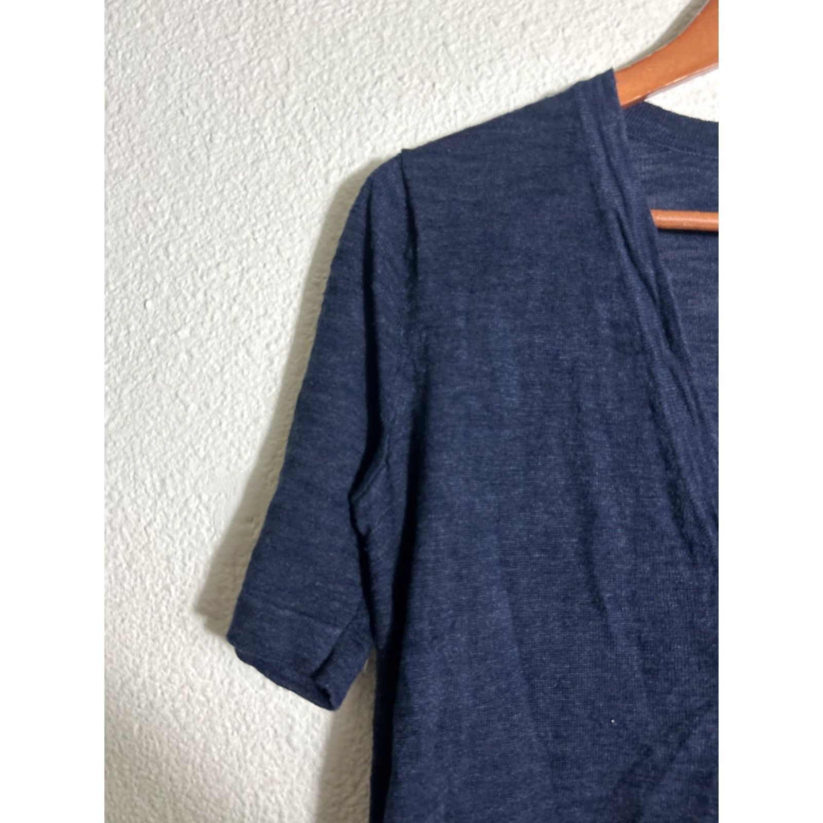 J. Jill VINTAGE J Jill Cardigan Knit Linen Blend Navy XS Women Short Sleeve Button Up Sweater blue Size XS / US 0-2 / IT 36-38 - 2 Thumbnail