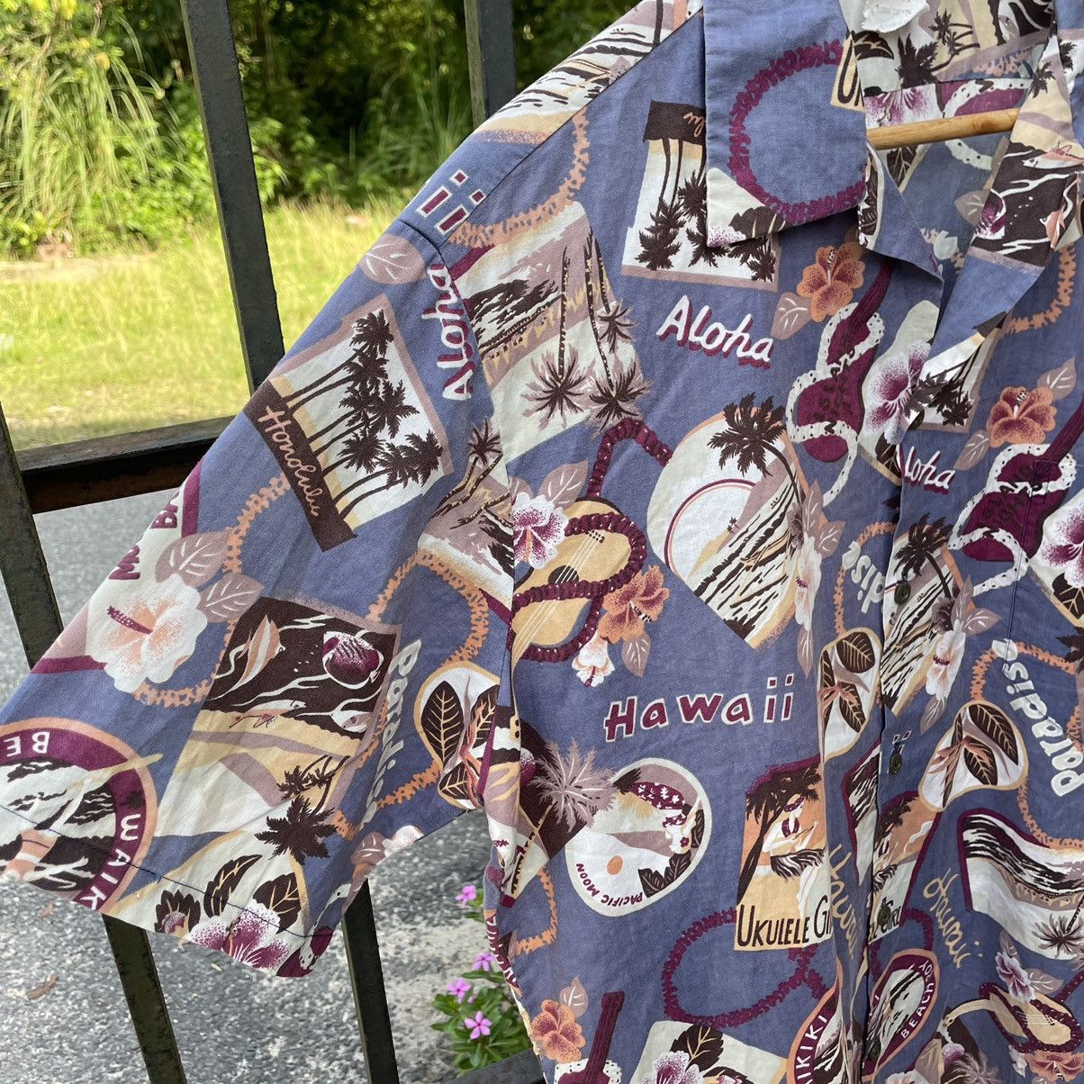 Vintage 🔥🔥Vintage Made In Hawaii Aloha Pacific Moon Button Shirts Size US L / EU 52-54 / 3 - 5 Thumbnail