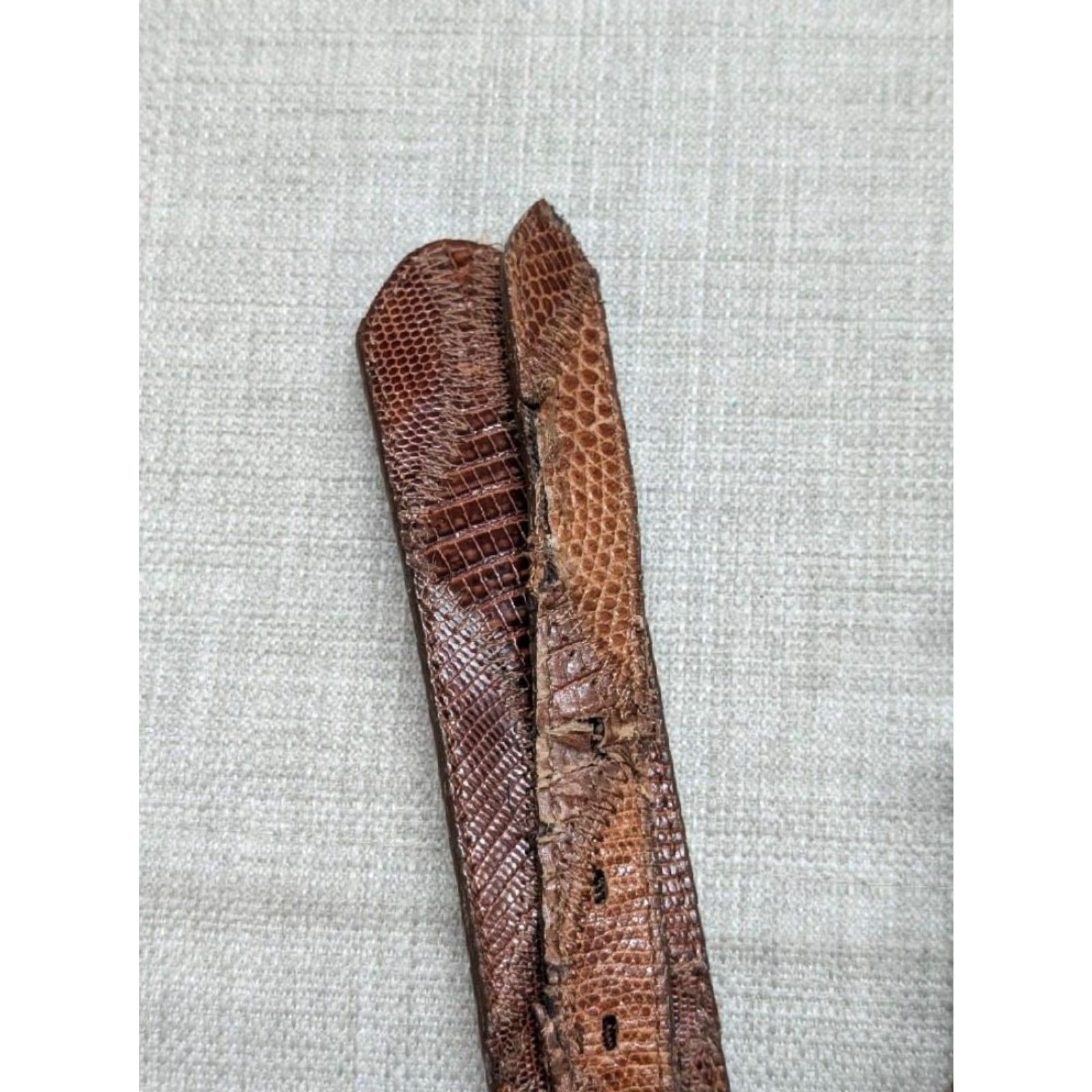 Vintage VINTAGE Justin belt USA-made Ranger Western Belt, 40, Brown, Genuine Lizard, Buckle, Ranger, Belt, Men Size 40 - 5 Thumbnail