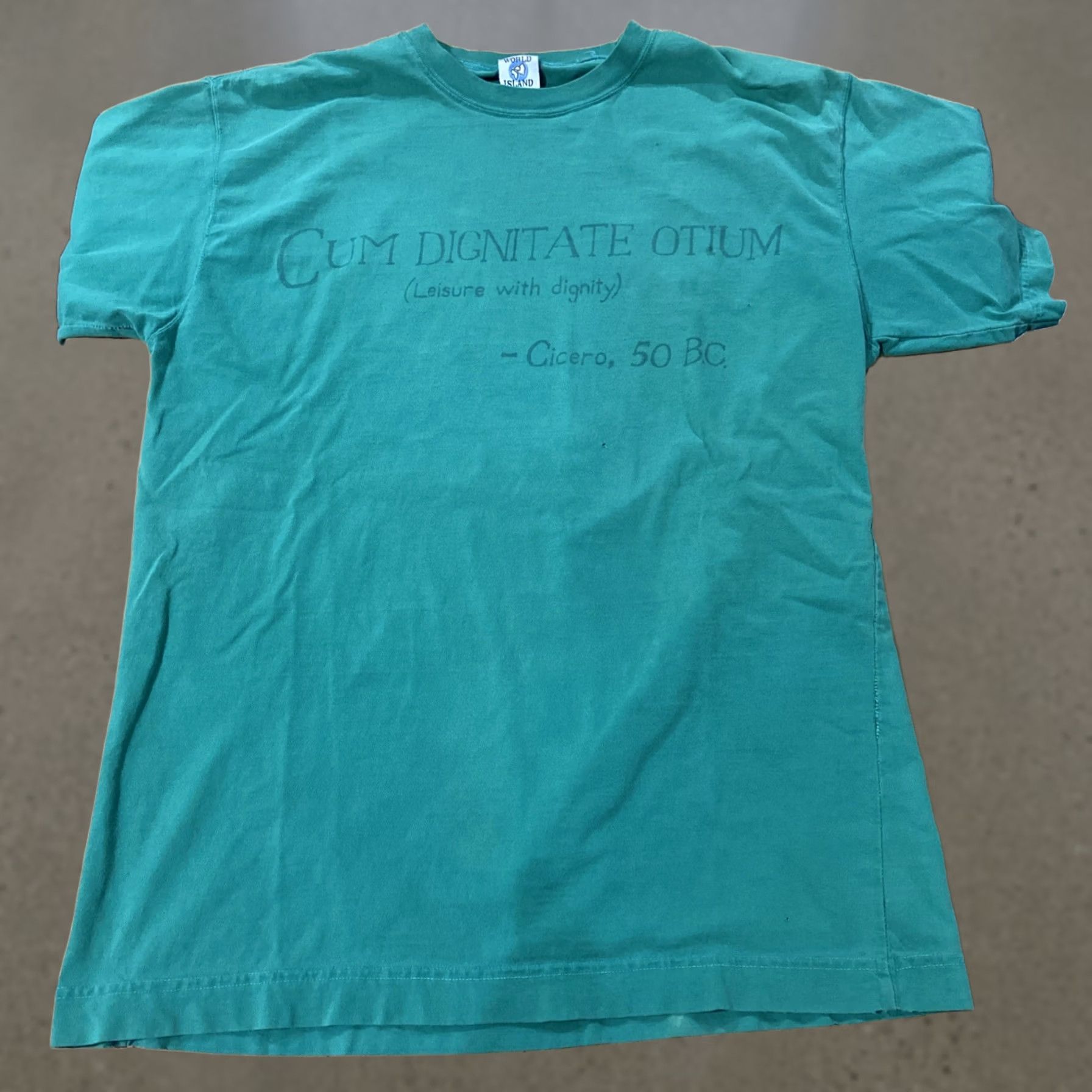 Gildan VINTAGE T-Shirt Cicero Quote Rome Green World Island Oversized Medium Gildan Unisex Adults M Green Local History Mens Womens Boys Girls Size US M / EU 48-50 / 2 - 1 Thumbnail