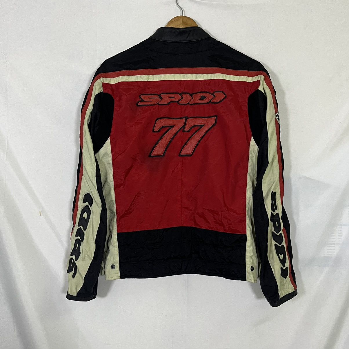 Vintage VINTAGE SPIDI LEATHER 77 HARDSHELL PAD PATCHES RACING JACKET Size US M / EU 48-50 / 2 - 10 Thumbnail