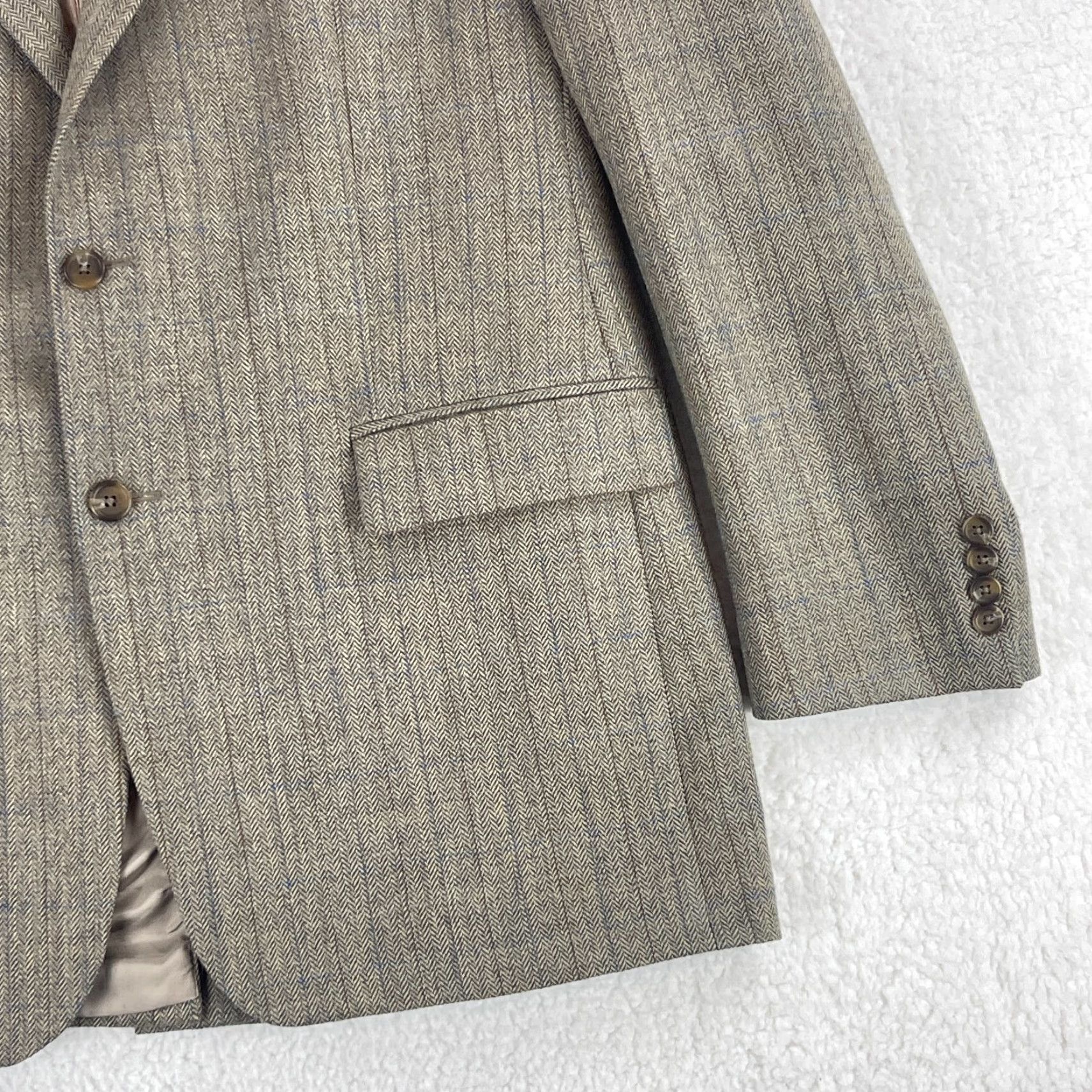 Ralph Lauren Lauren Ralph Lauren Blazer Mens 44L Brown Tweed Wool Long Sleeve Jacket Coat Sizes 44 Chest 44L Notch Long Size US XXL / EU 58 / 5 - 4 Thumbnail