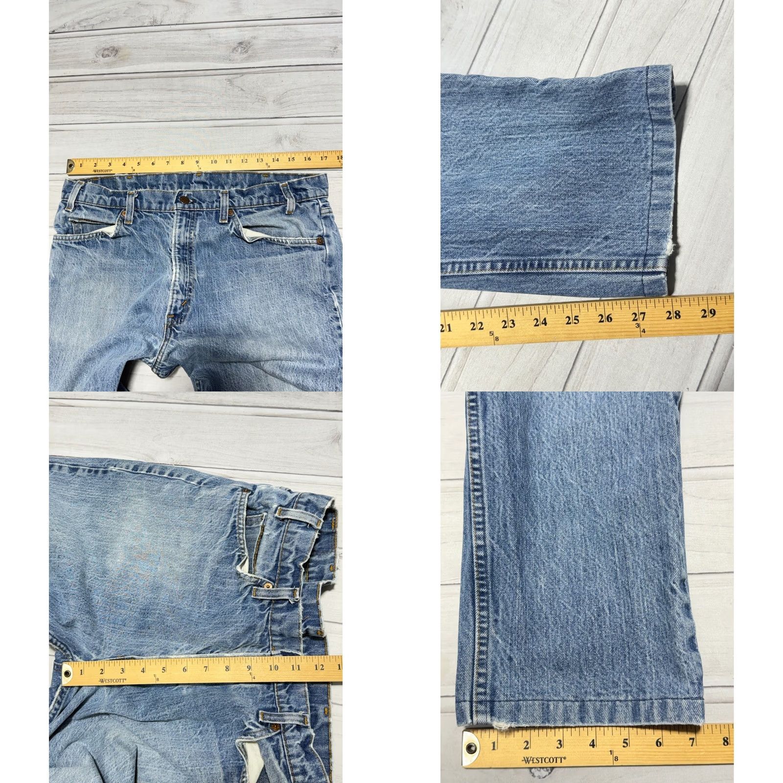 Levi's VINTAGE Levi's 505 Jeans Mens 34x28 Light Wash Blue Orange Tab Straight Leg USA Size US 34 / EU 50 - 8 Thumbnail