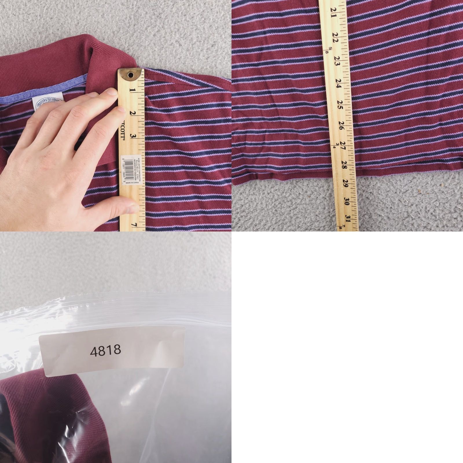 Brooks Brothers Brooks Brothers Polo Mens Large Slim Fit Striped Red Performance Short Sleeve Size US L / EU 52-54 / 3 - 8 Thumbnail