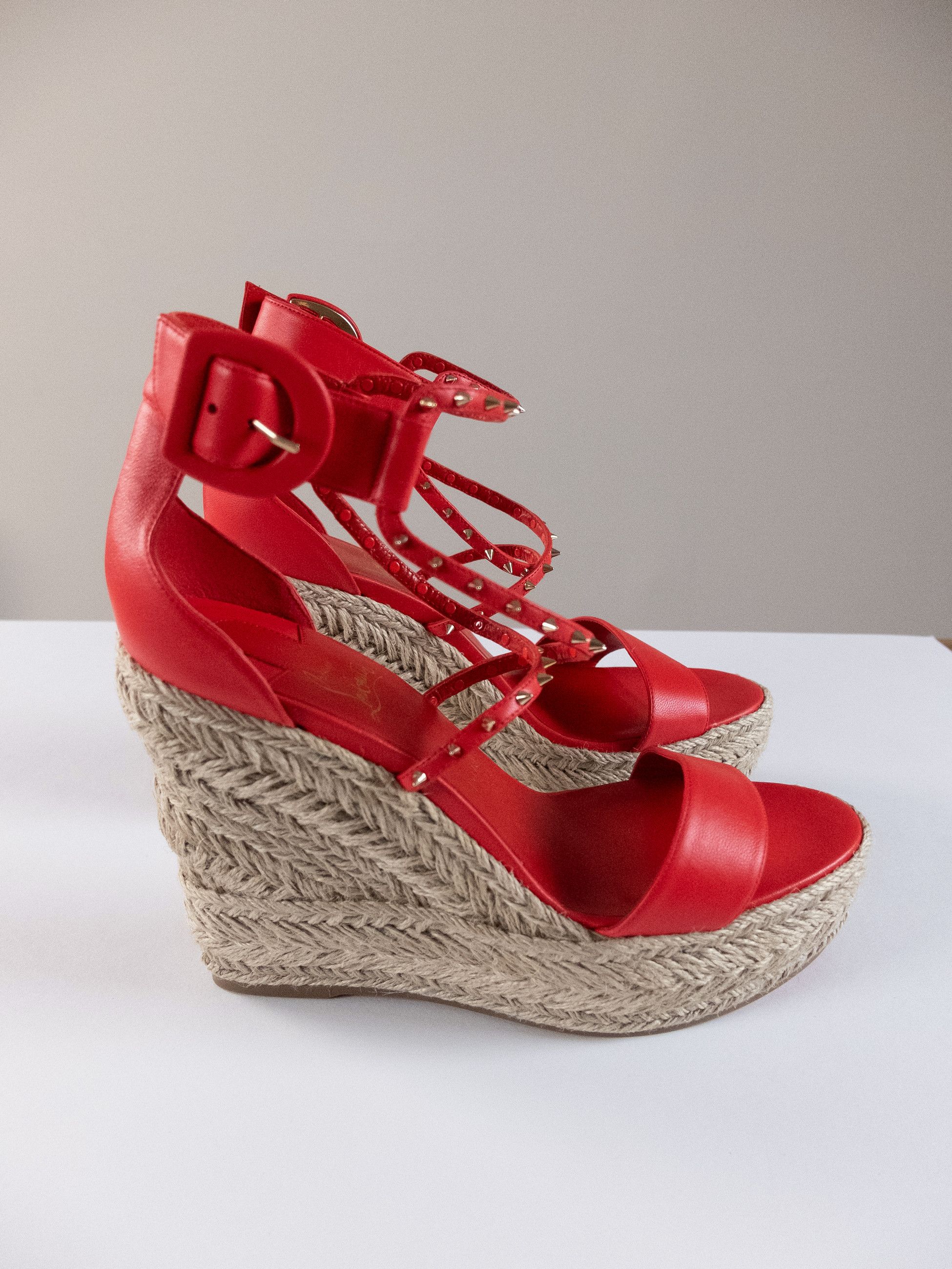 Christian Louboutin CHRISTIAN LOUBOUTIN Chocazeppa Spikes red espadrille sandals Size US 11 / IT 41 - 8 Thumbnail