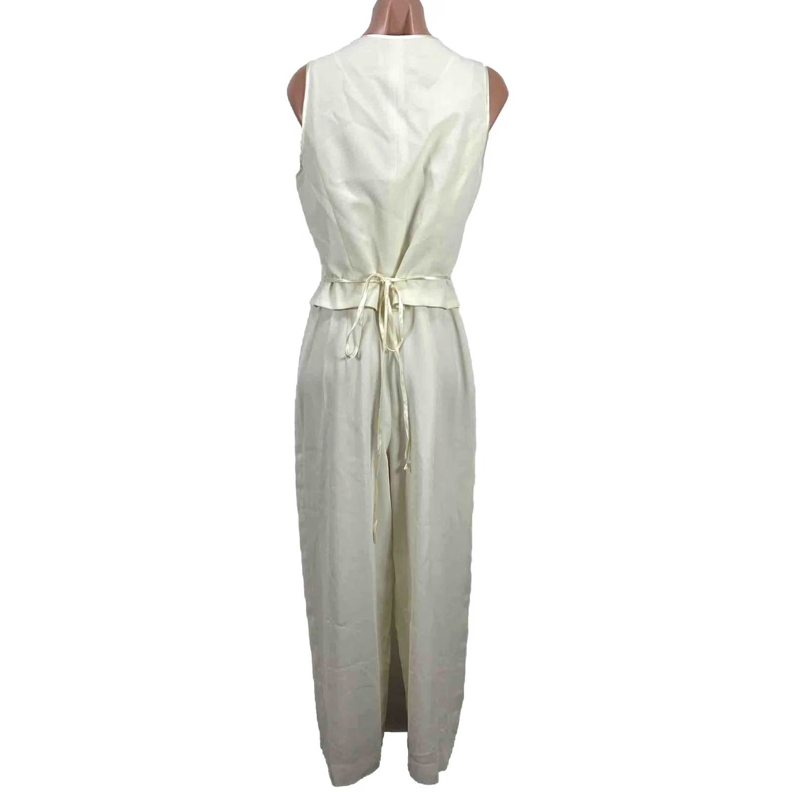 Laundry by Shelli Segal Laundry by Shelli Segal Jumpsuit Ivory 1990s Wedding Wide Leg Size 12 Adult Womens Size 34" / US 12 / IT 48 - 2 Thumbnail