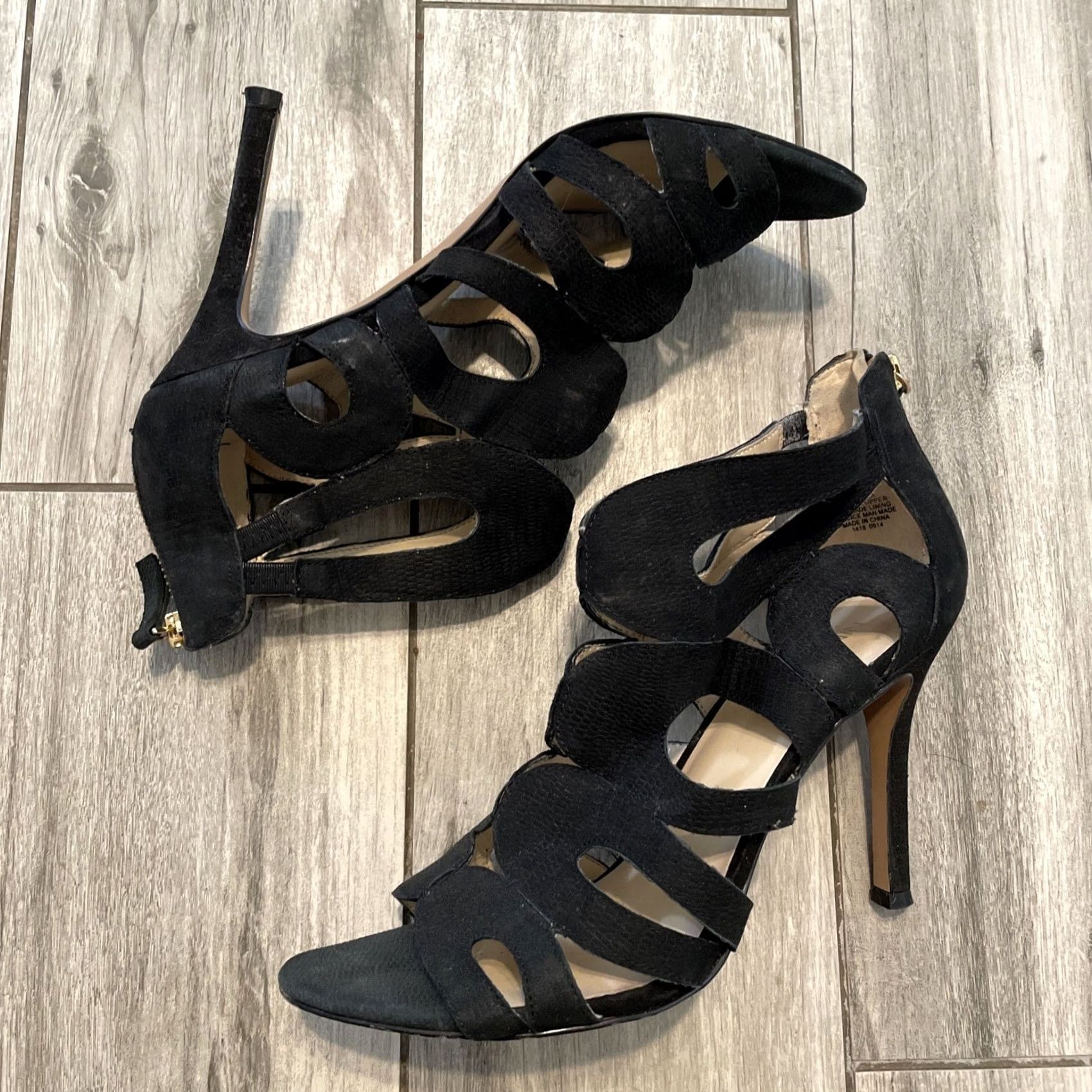 Nine West VINTAGE Nine West Leather Open Toe Cut-out Pumps Heels Black Zipper Size 10 Womens Shoes Size US 10 / IT 40 - 3 Thumbnail