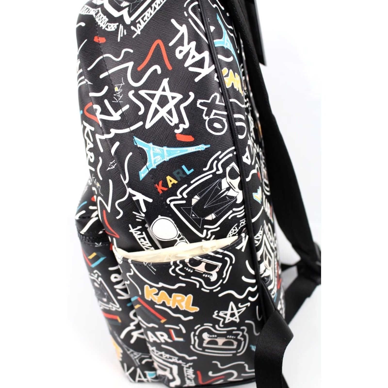 Karl Lagerfeld Karl Lagerfeld Backpack Paris Adele All Over Logo Black Laptop Sleeve LH3K45BD Size ONE SIZE - 4 Thumbnail