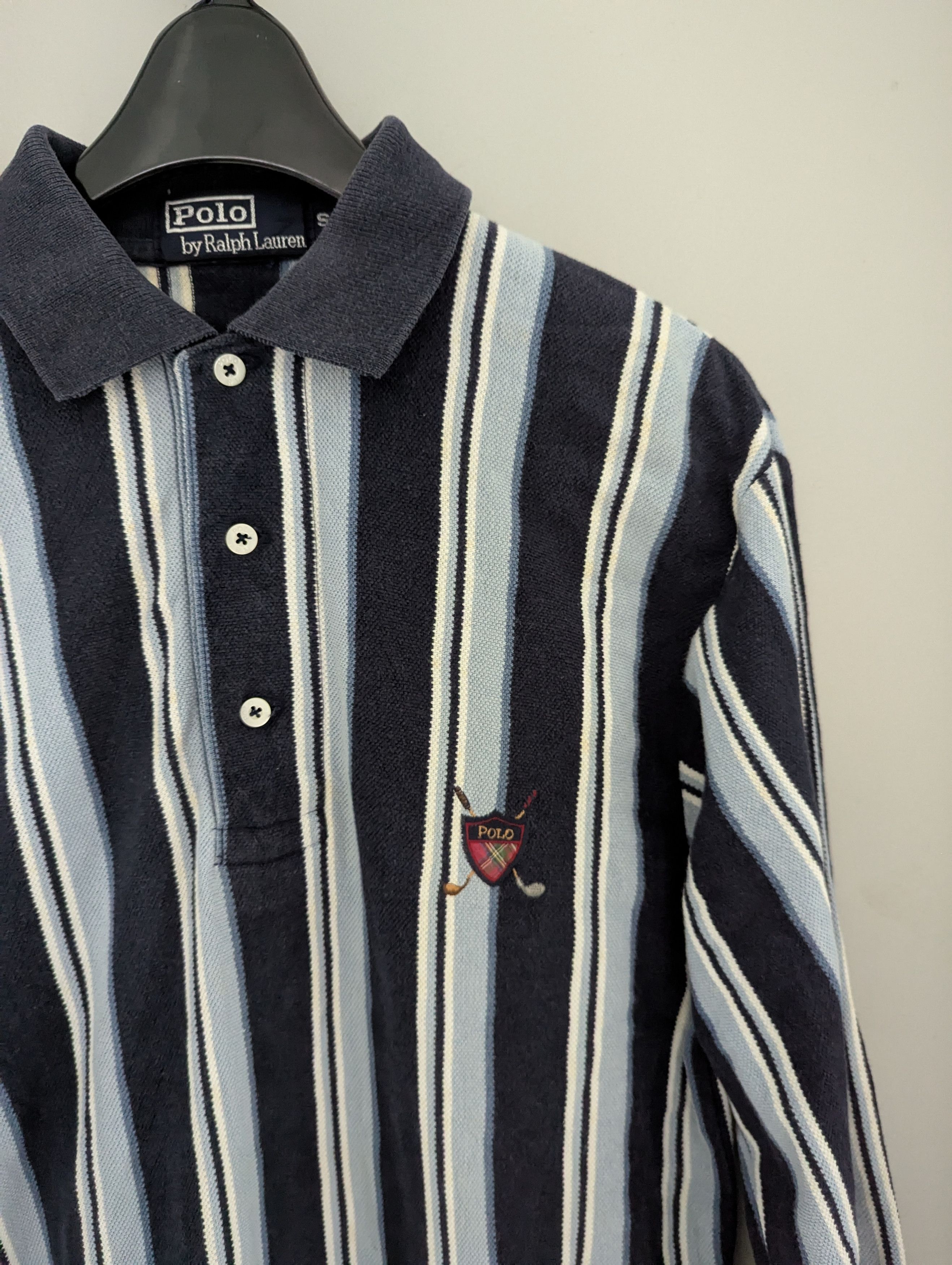 Polo Ralph Lauren × Ralph Lauren Vintage long sleeve polo shirt golf stripe shirt Size US S / EU 44-46 / 1 - 7 Thumbnail