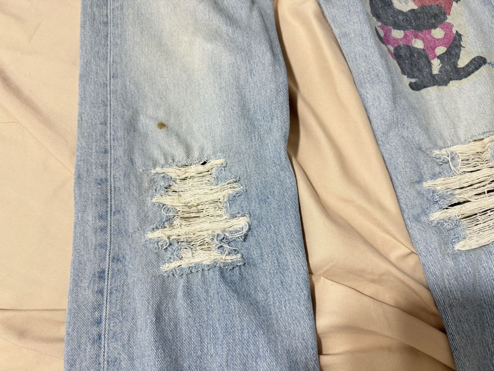 Levi's Vintage 00s Levi's Patchwork 501 Thrashed Distressed Size US 29 - 4 Thumbnail