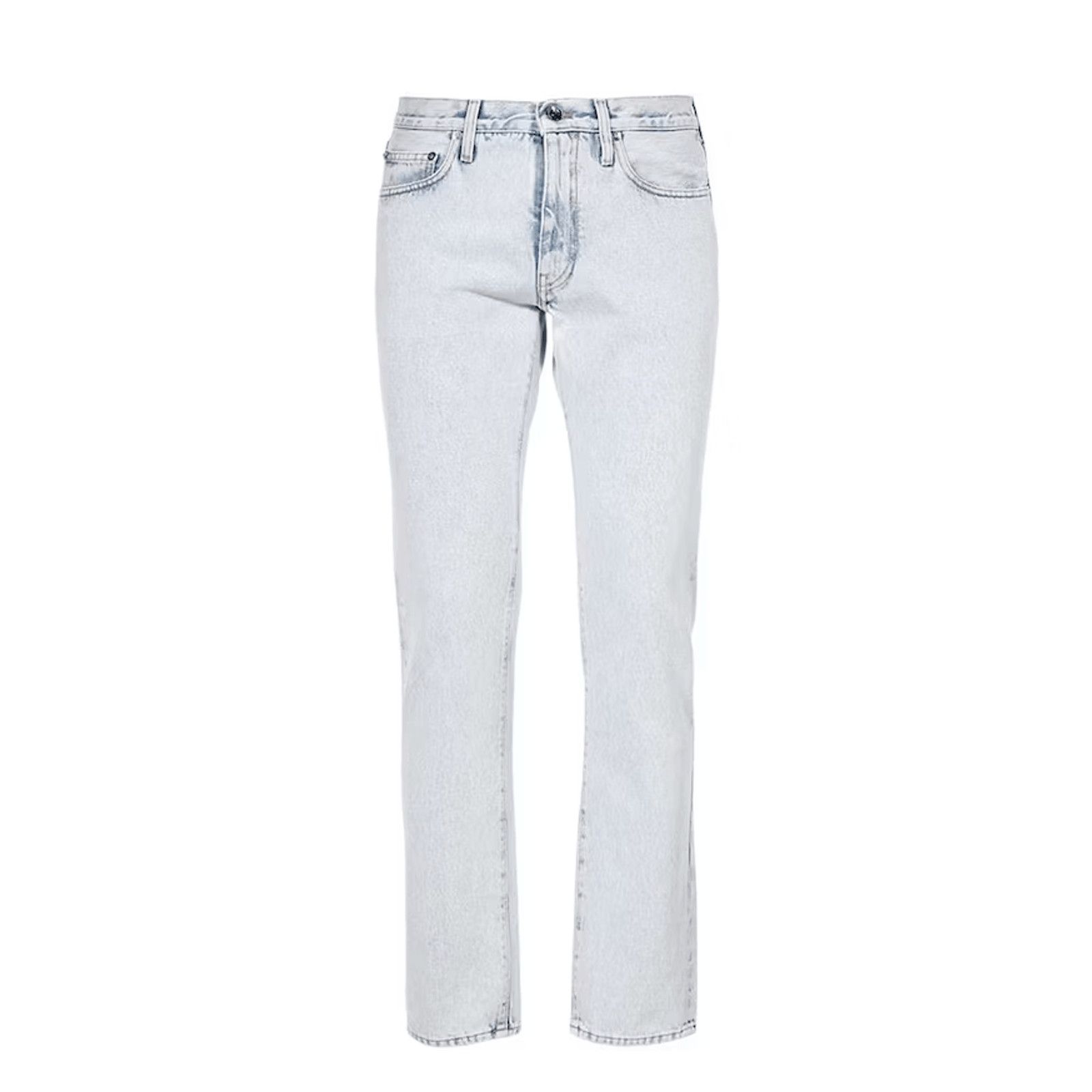 image of Off White Arrow Pocket Slim Fit Jeans Bleach Blue, Men's (Size 38)