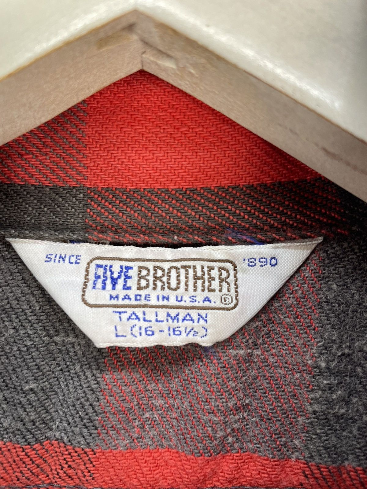 FiveBrother Vintage 80s Five Brother distressed flannel shirt Size US L / EU 52-54 / 3 - 4 Thumbnail