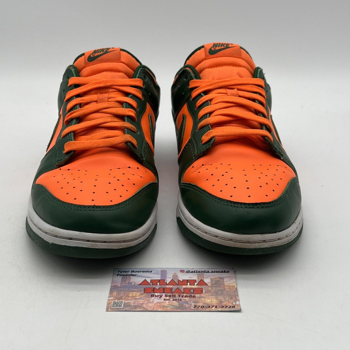Nike Nike dunk low Miami Hurricanes Size US 12.5 / EU 45-46 - 2 Thumbnail