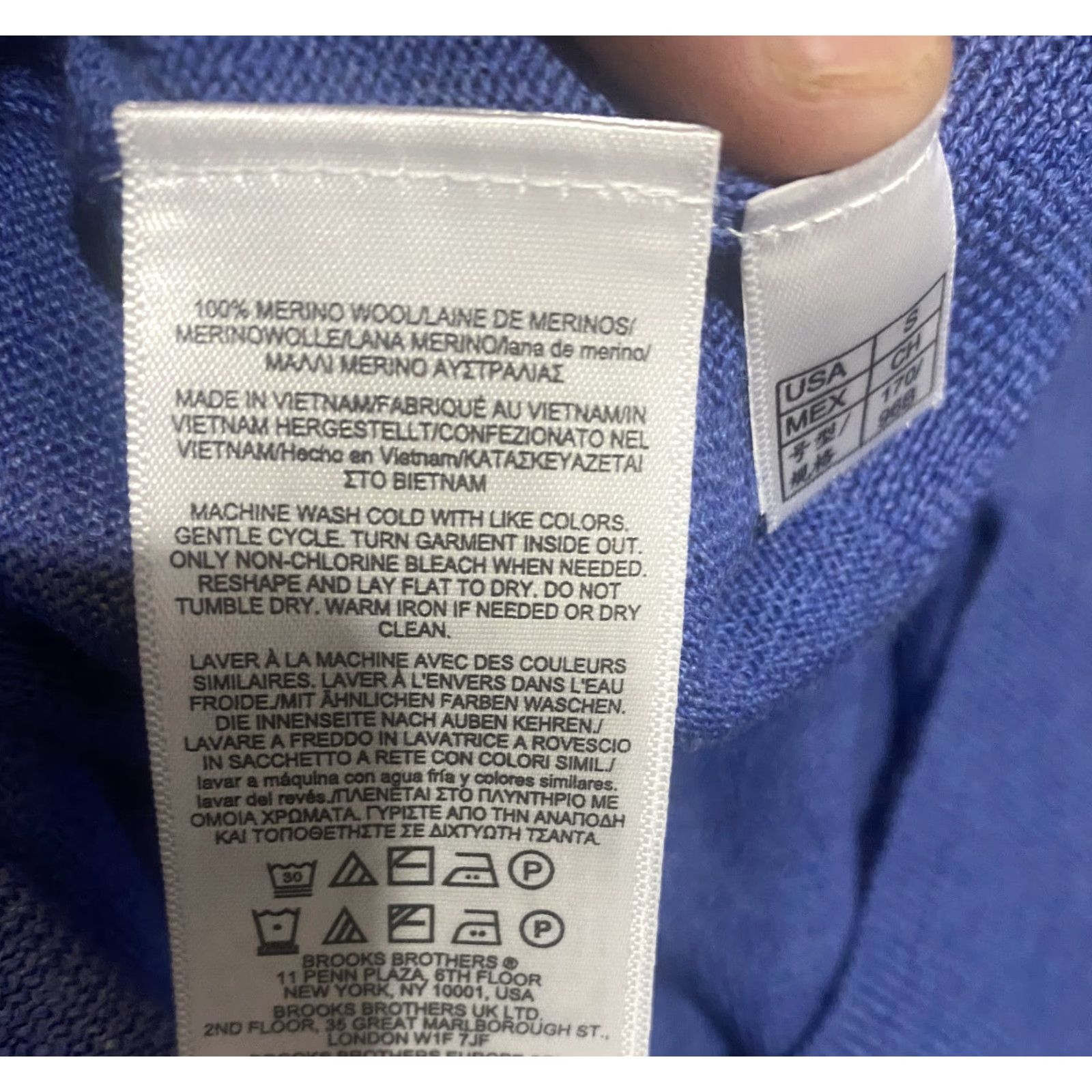 Brooks Brothers Brooks Brothers Sweater Mens Small Blue Merino Wool Quarter Zip Knit Pullover Size US S / EU 44-46 / 1 - 7 Thumbnail