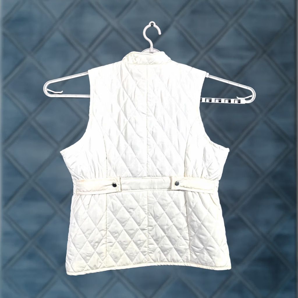 Vintage River & Rose Vest Women's PXL White Quilted Full-Zip Lined Travel Snap Pockets Vest Size XL / US 12-14 / IT 48-50 - 1 Thumbnail
