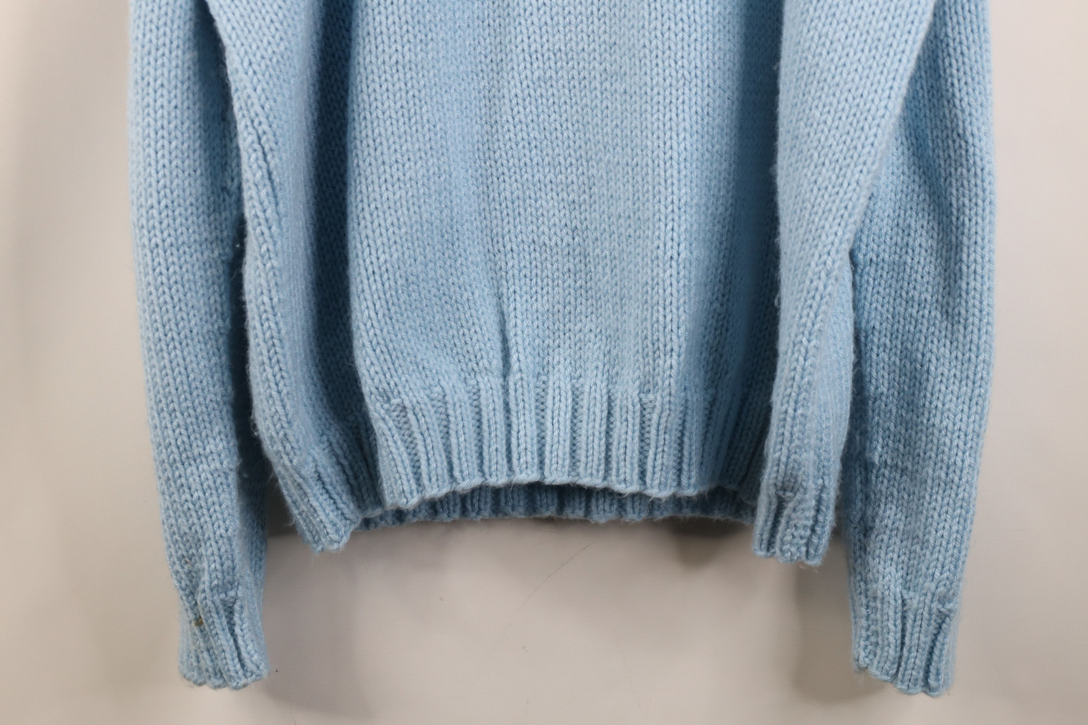 Vintage Vintage 70s Streetwear Chunky Ribbed Cable Knit Sweater Blue Size XXL / US 16-18 / IT 52-54 - 11 Thumbnail