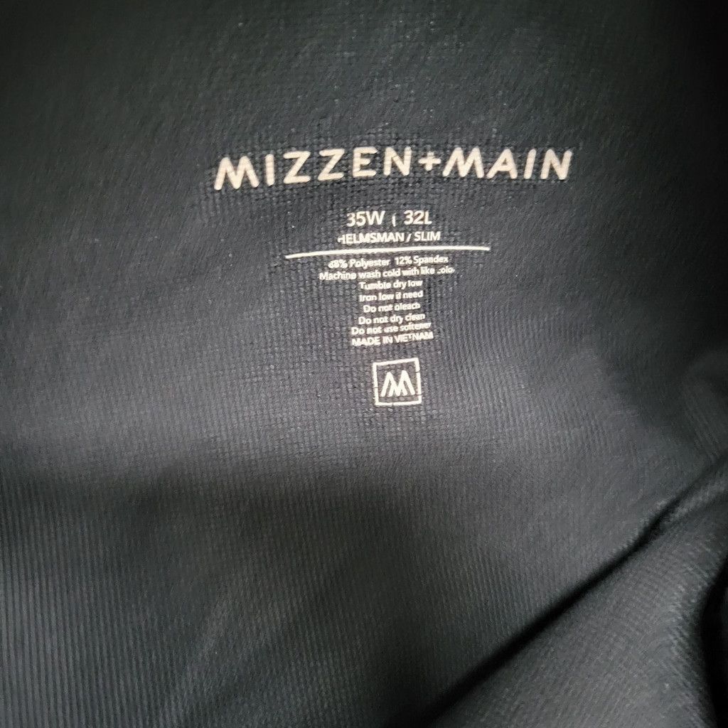 Mizzen+Main Mizzen Main Men's Black Polyester Spandex Blend Flat Front G Size US 35 - 10 Thumbnail